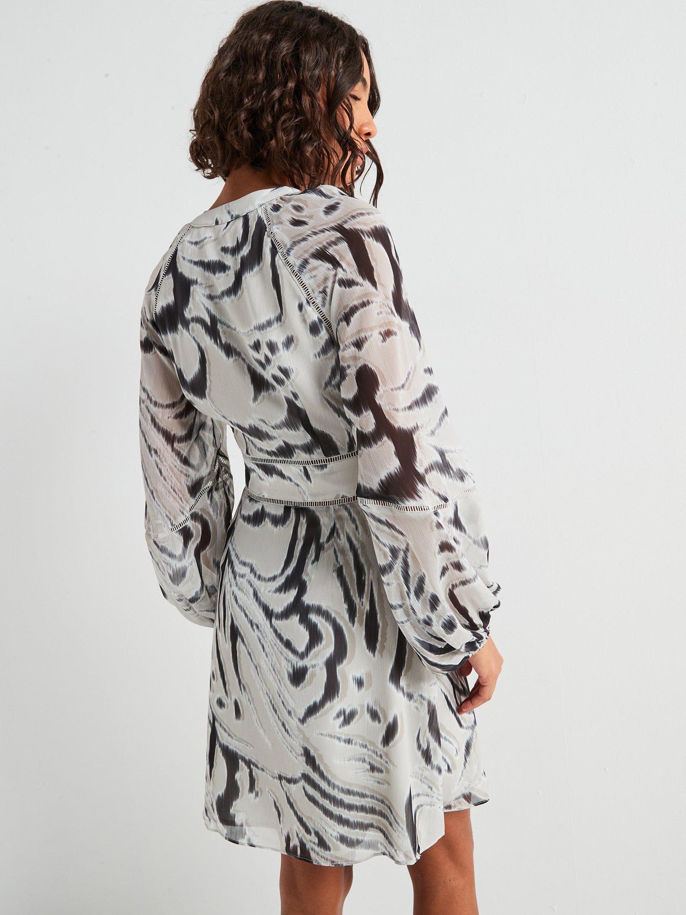  image of guess-yvette-long-sleeve-dress-white