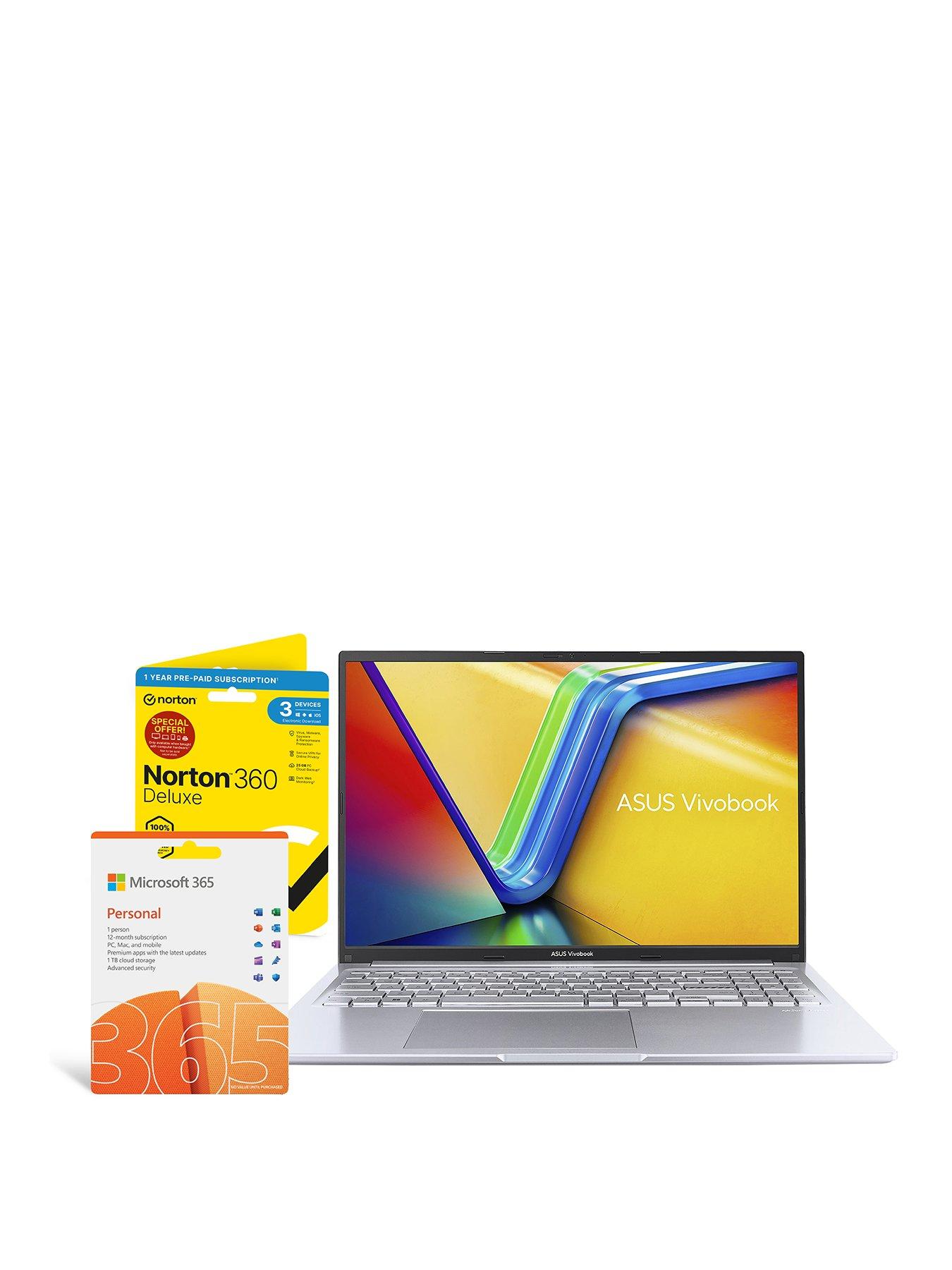 Image 1 of 7 of Asus Vivobook 16 - 16in Full HD Laptop - Intel Core i5 - 8GB - 512GB SSD with M365 Personal &amp; Norton 360 1 Year Included - Silver