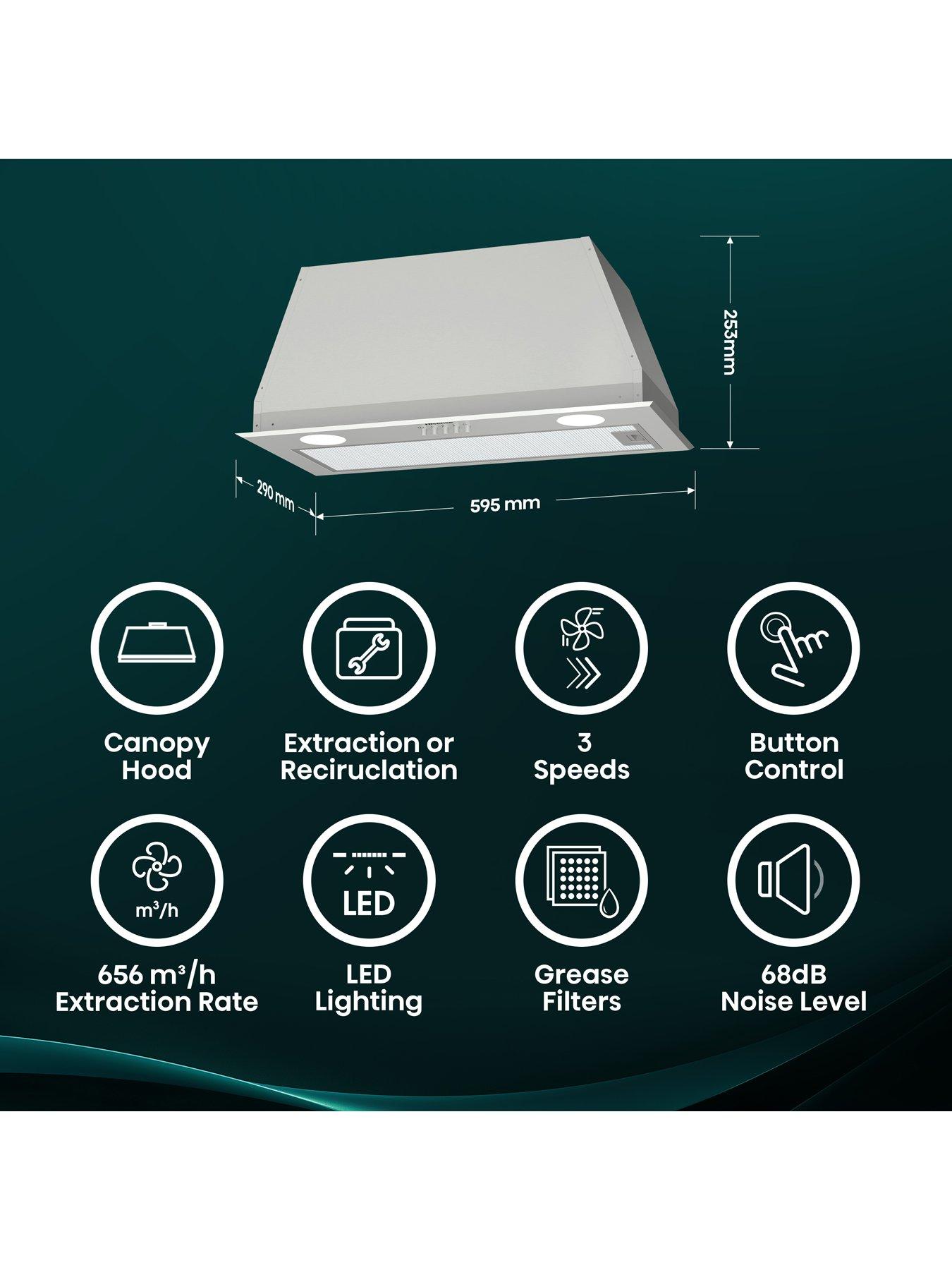 Image 2 of 7 of Hisense CH6BI12BXUK 60cm Canopy Cooker Hood - Stainless Steel