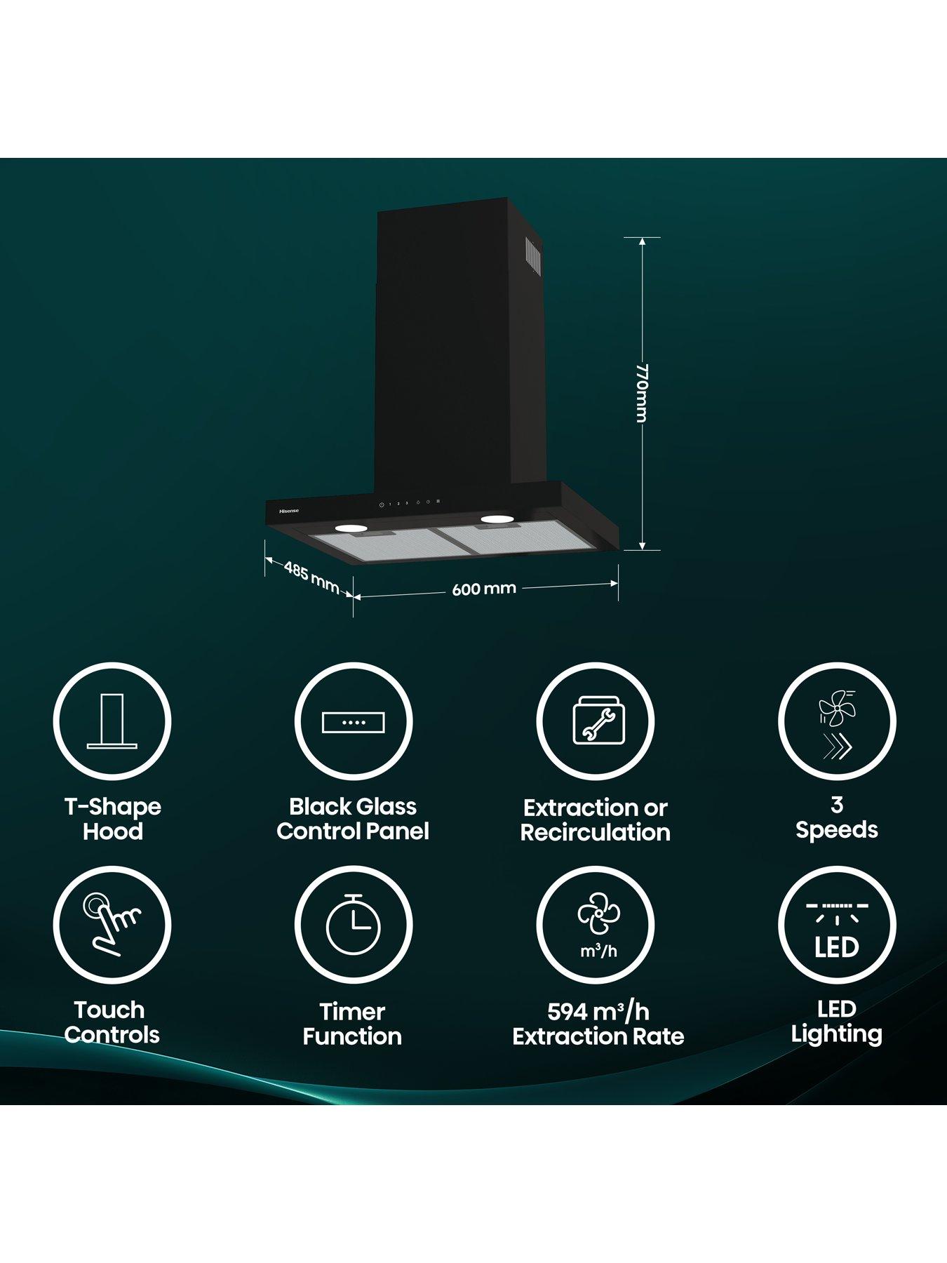  image of hisense-ch6t14bbuk-60cm-t-shape-cooker-hood-black