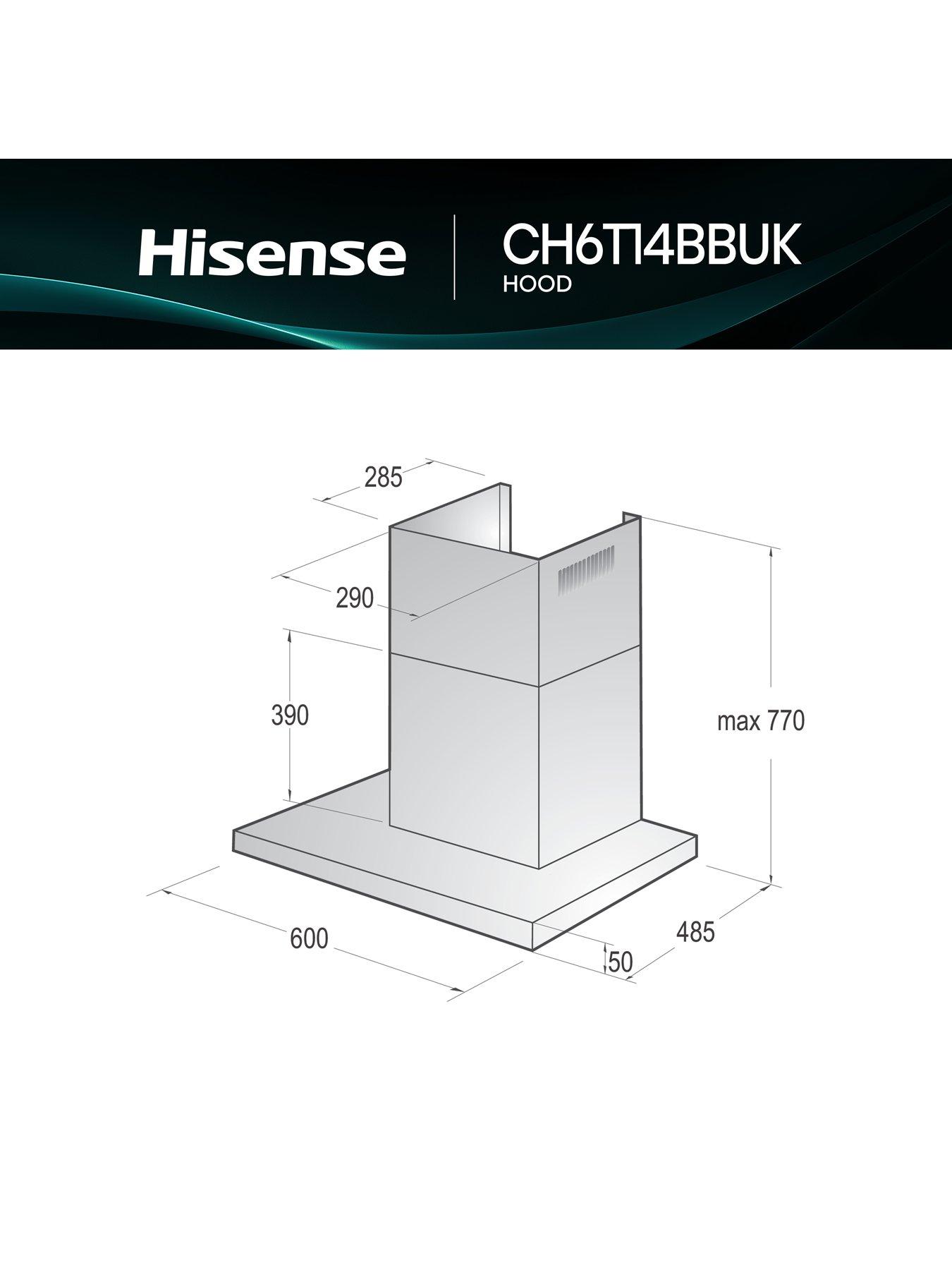  image of hisense-ch6t14bbuk-60cm-t-shape-cooker-hood-black