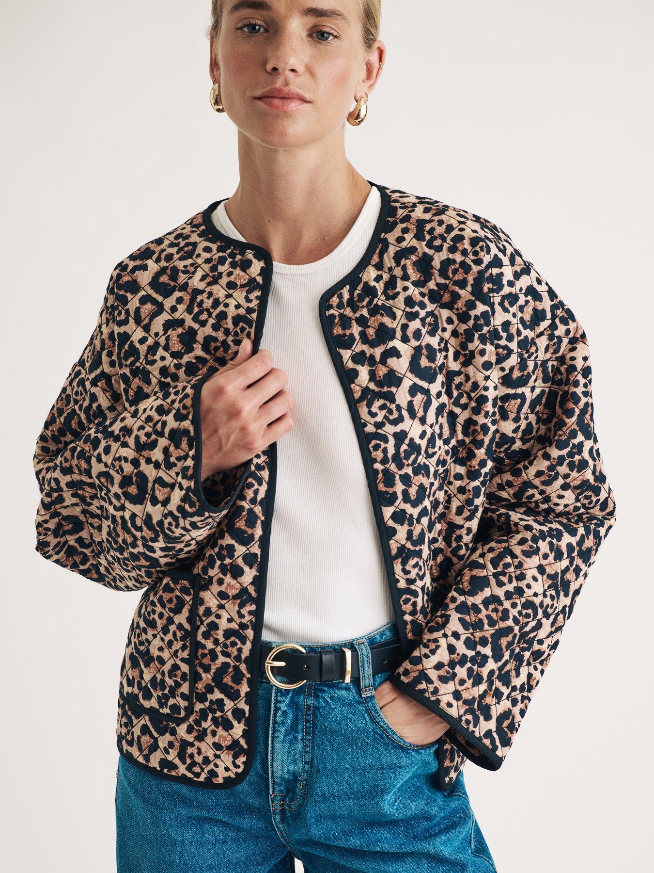 undefined Leopard Print Quilted Jacket - Multi