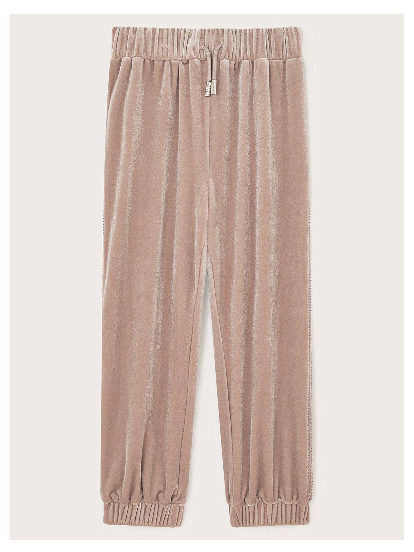 Monsoon Girls Sparkle Velour Joggers - Lilac
