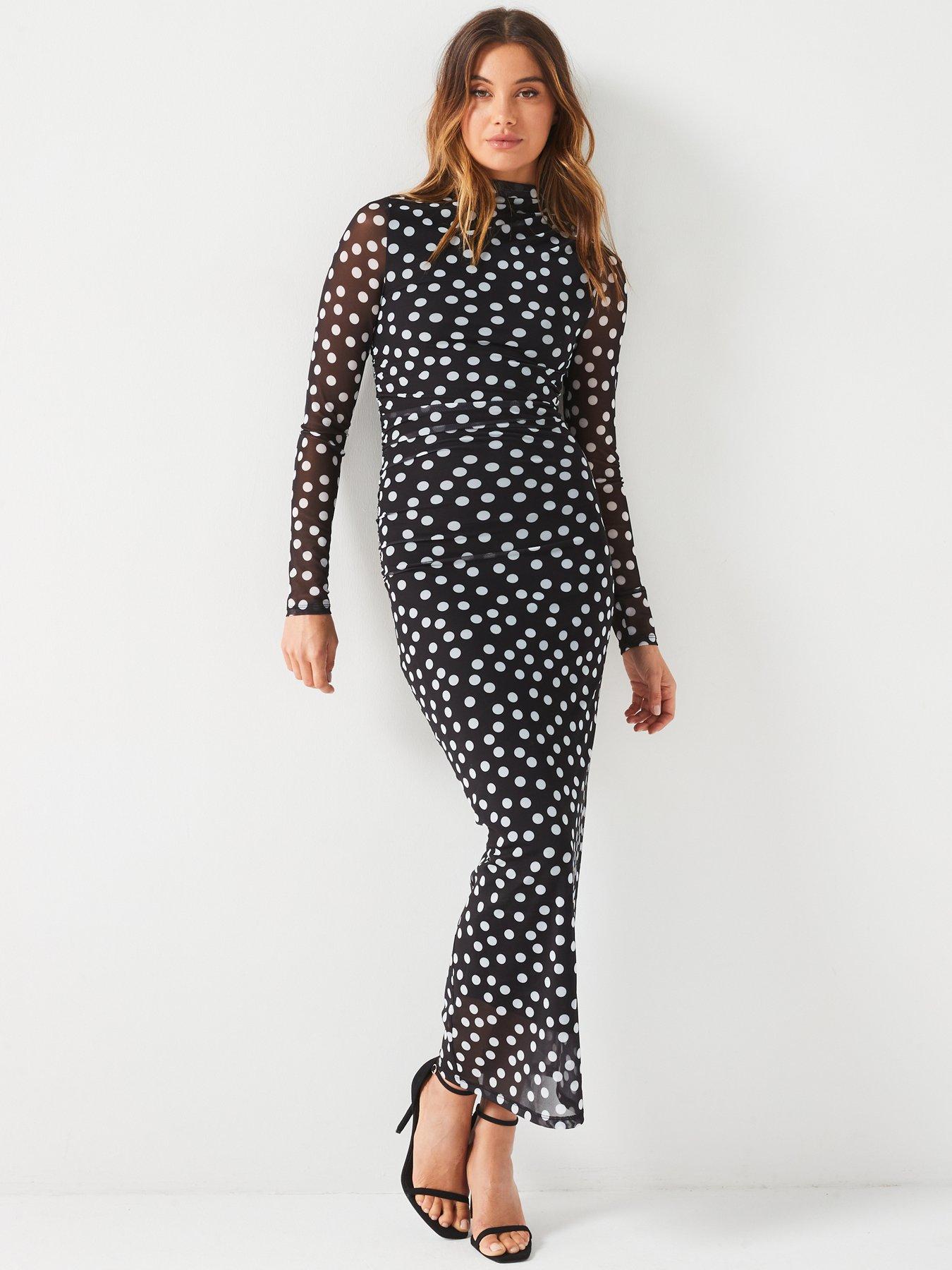 undefined Ruched Tulle Midaxi Dress - Print