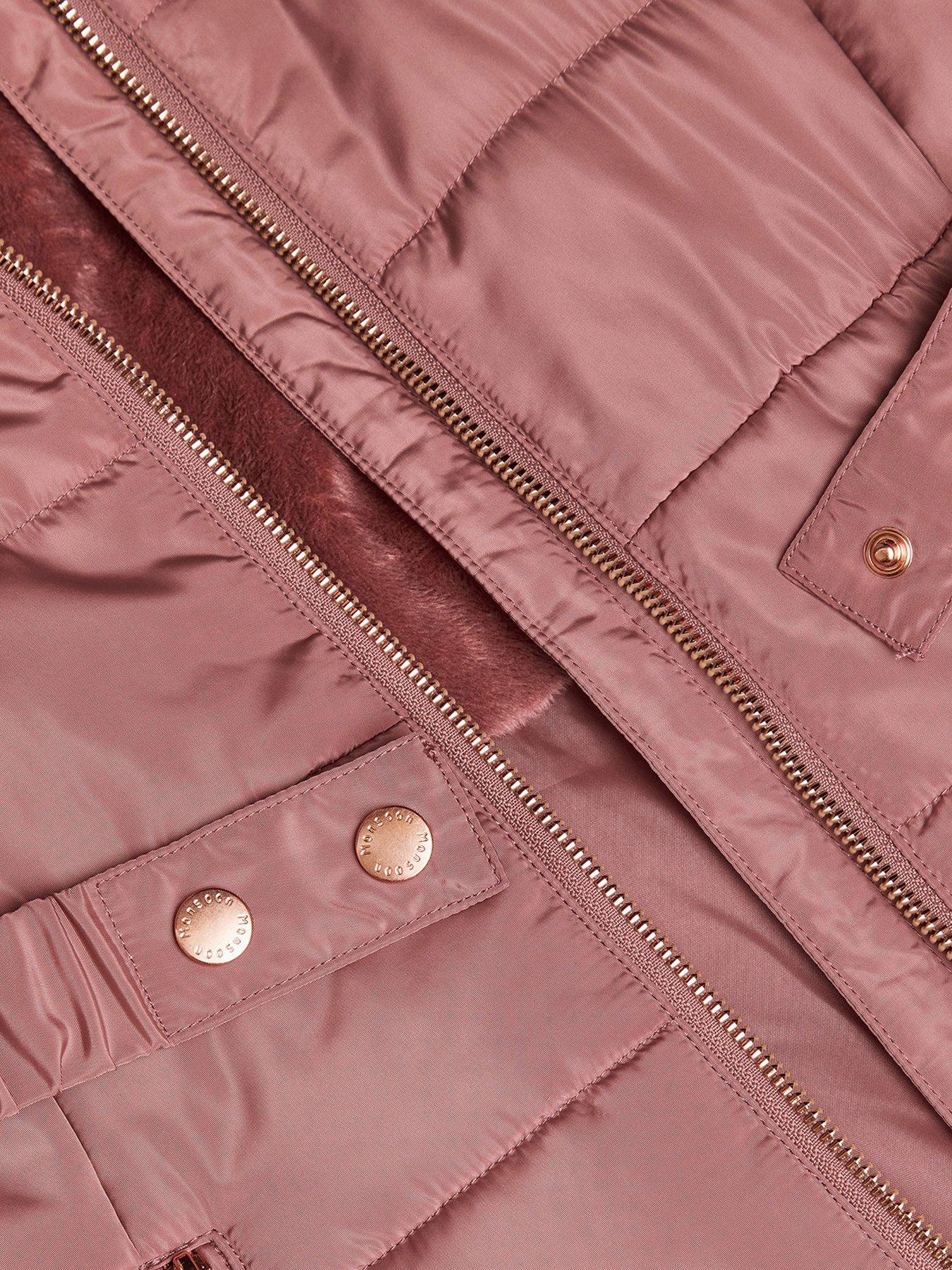 Girls Aline Longline Padded Coat Pink