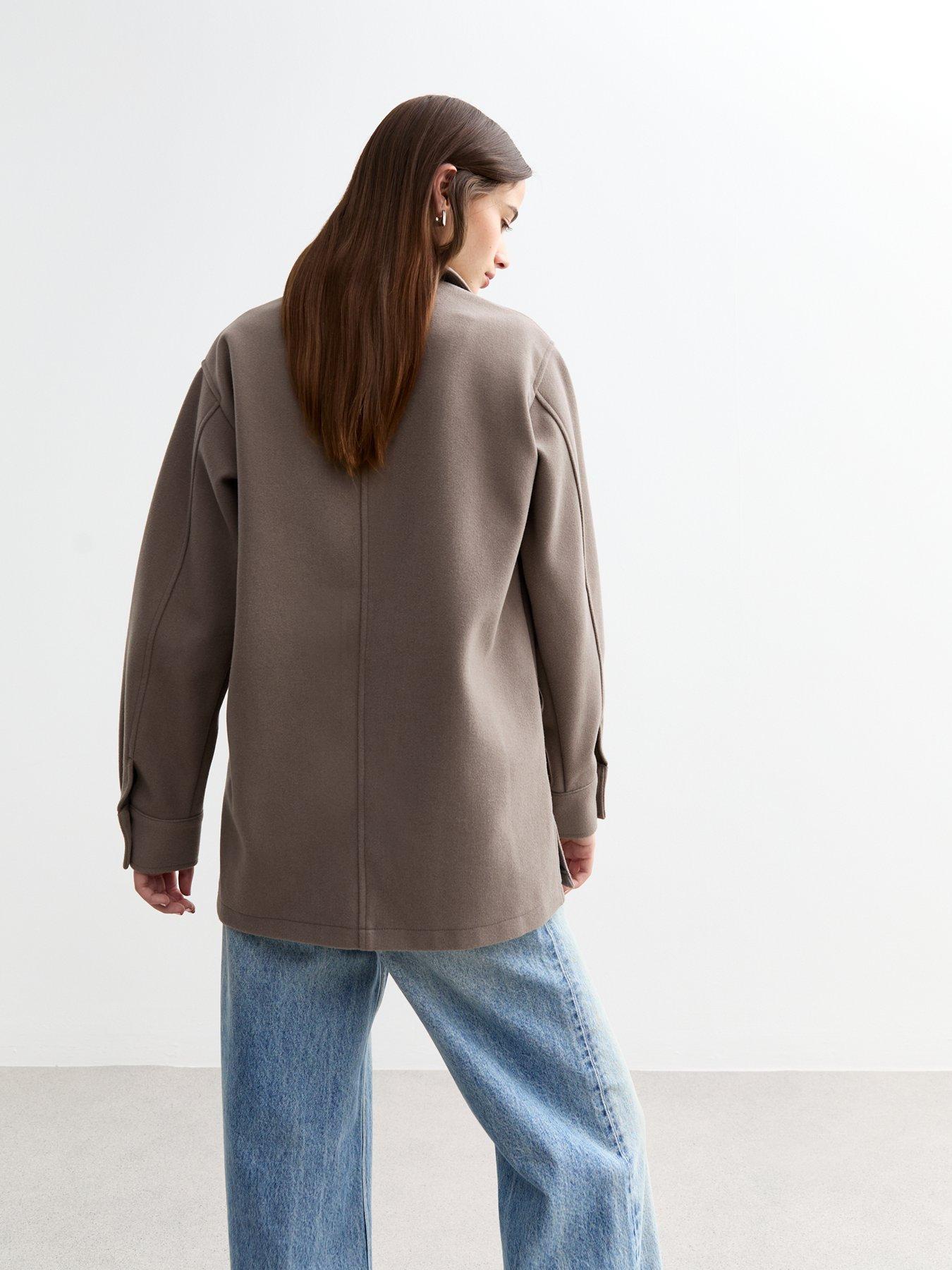  image of new-look-long-shacket-brown