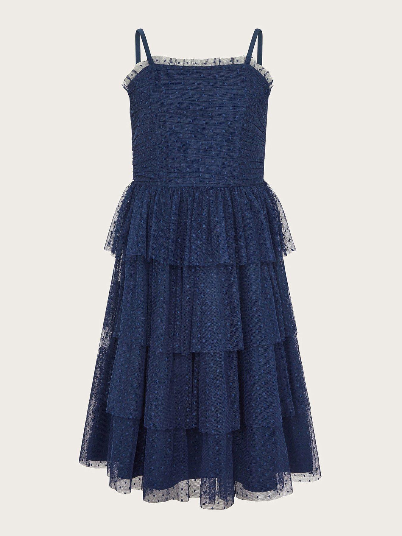 Monsoon girls navy dress deals