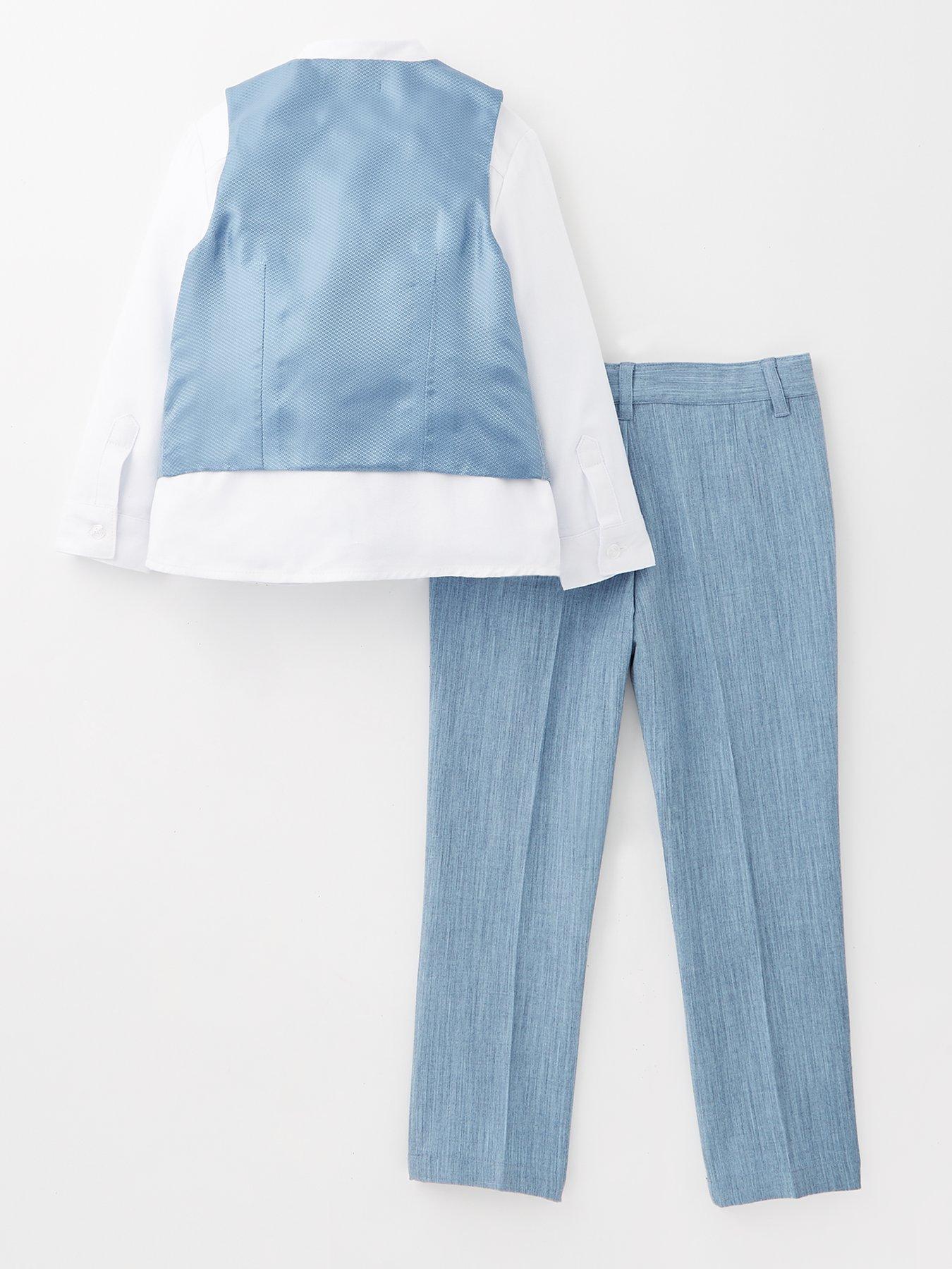 image of mini-v-by-very-boys-trouser-waistcoat-and-long-sleeve-shirt-blue