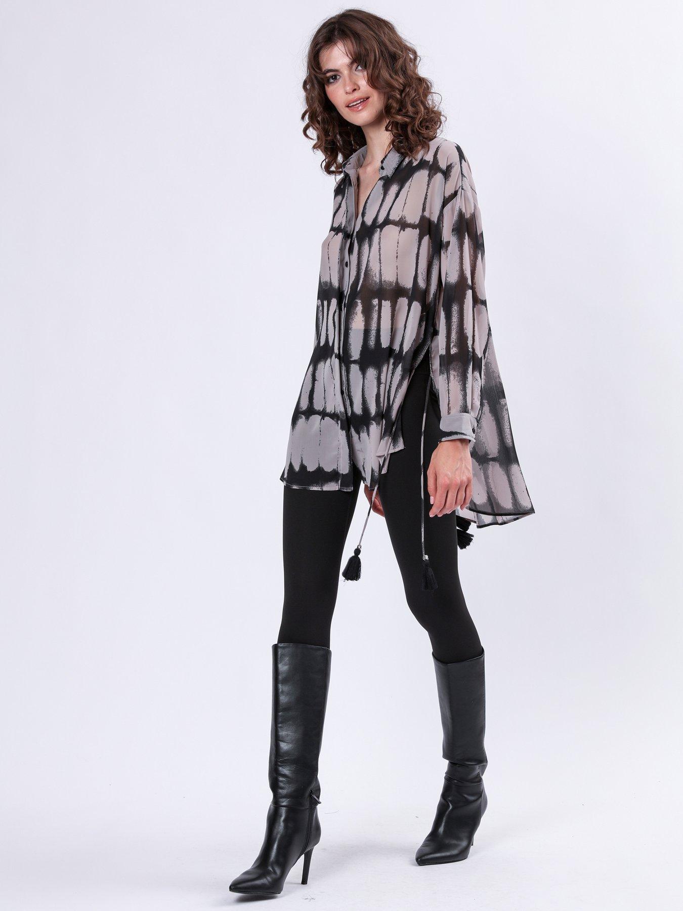 undefined Oversized Longline Flash Shirt - Grey