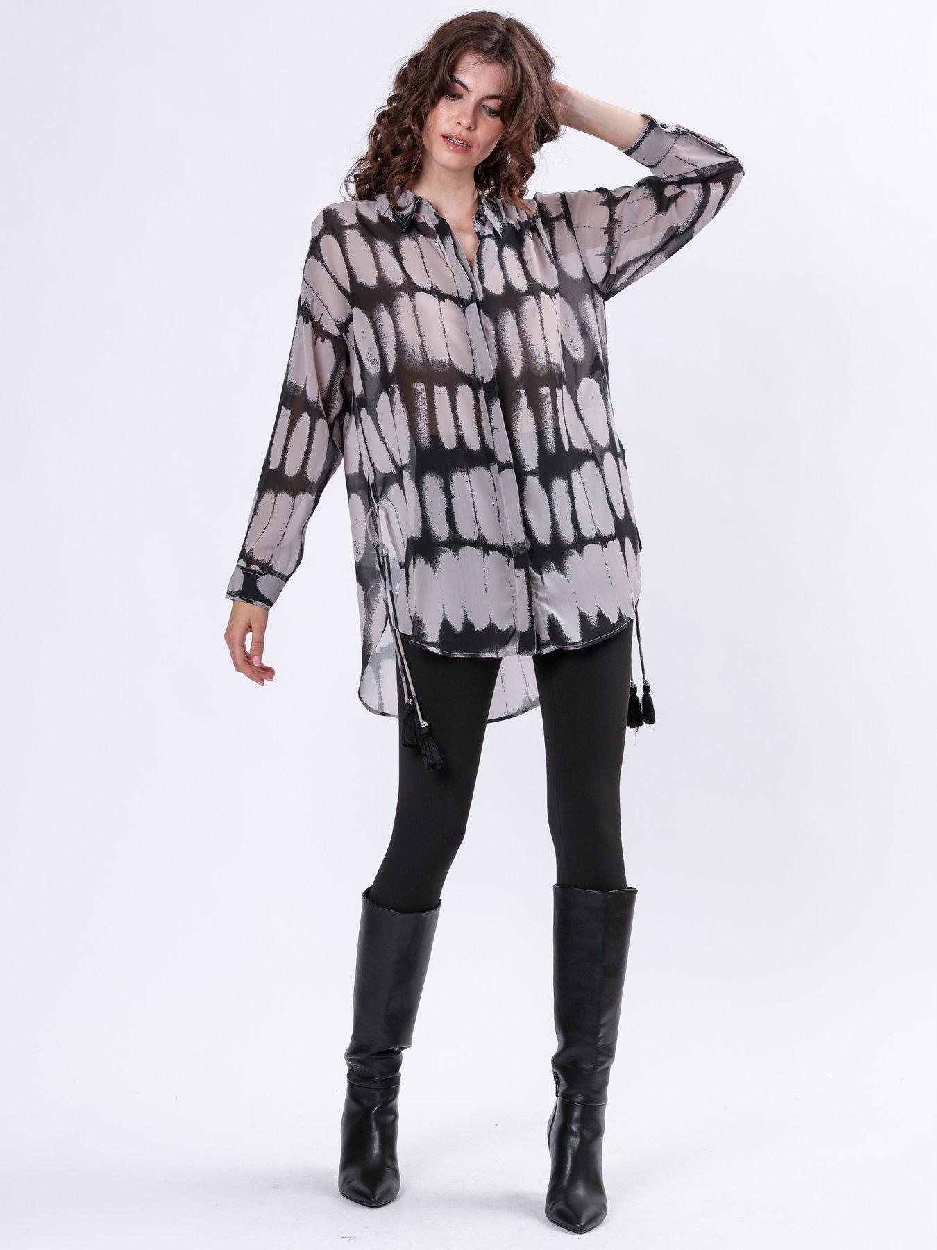  image of religion-oversized-longline-flash-shirt-grey