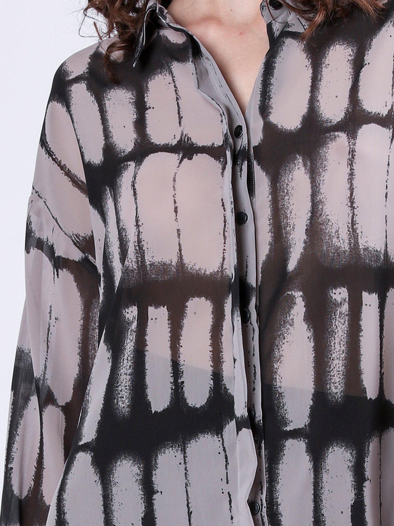  image of religion-oversized-longline-flash-shirt-grey