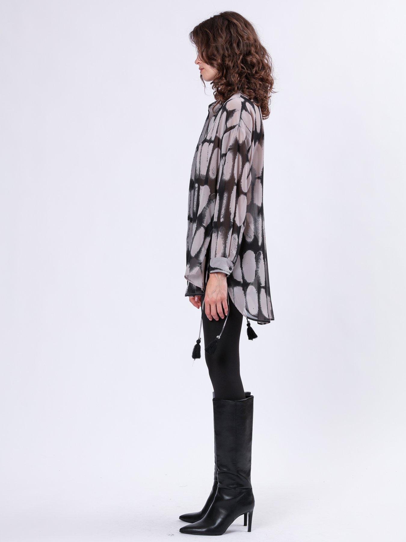  image of religion-oversized-longline-flash-shirt-grey