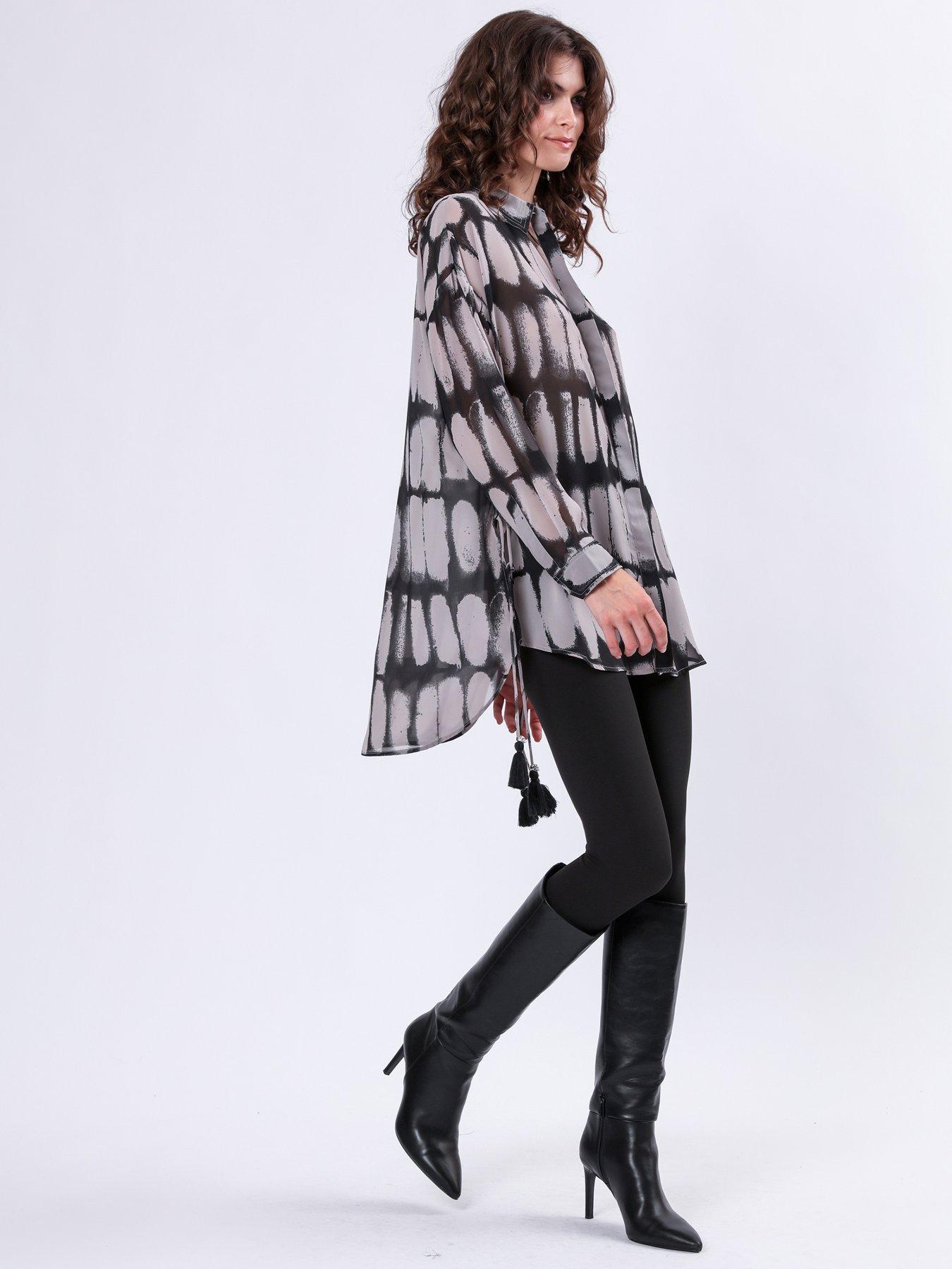  image of religion-oversized-longline-flash-shirt-grey