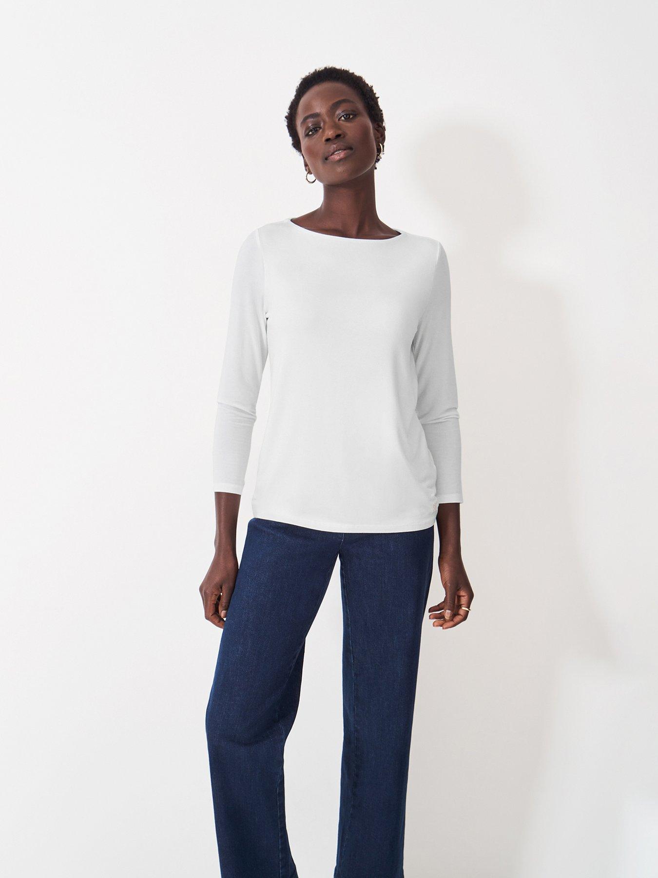 undefined Jemma Boat Neck Top - White