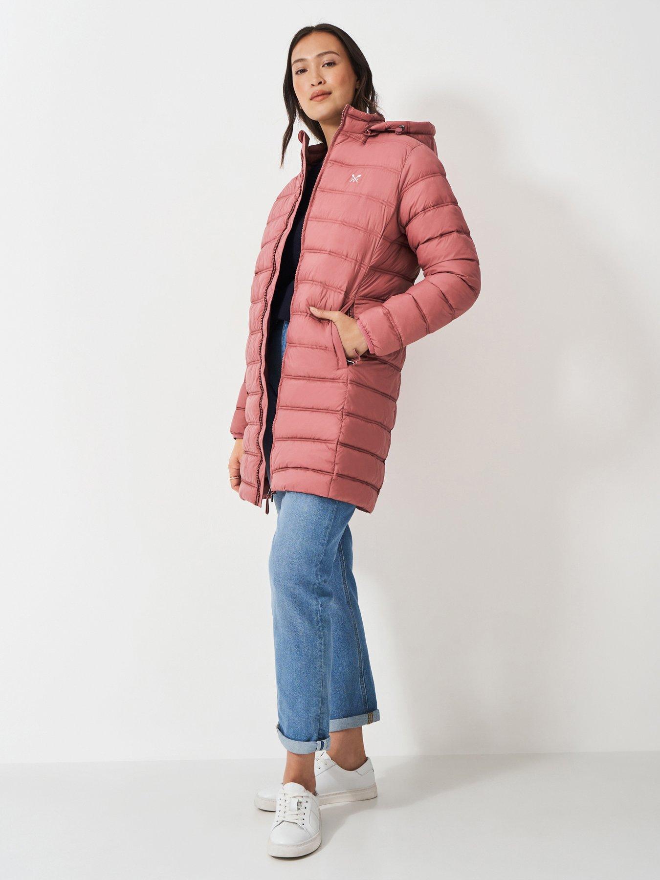 Image 1 of 4 of Crew Clothing Lightweight Padded Coat - Pink