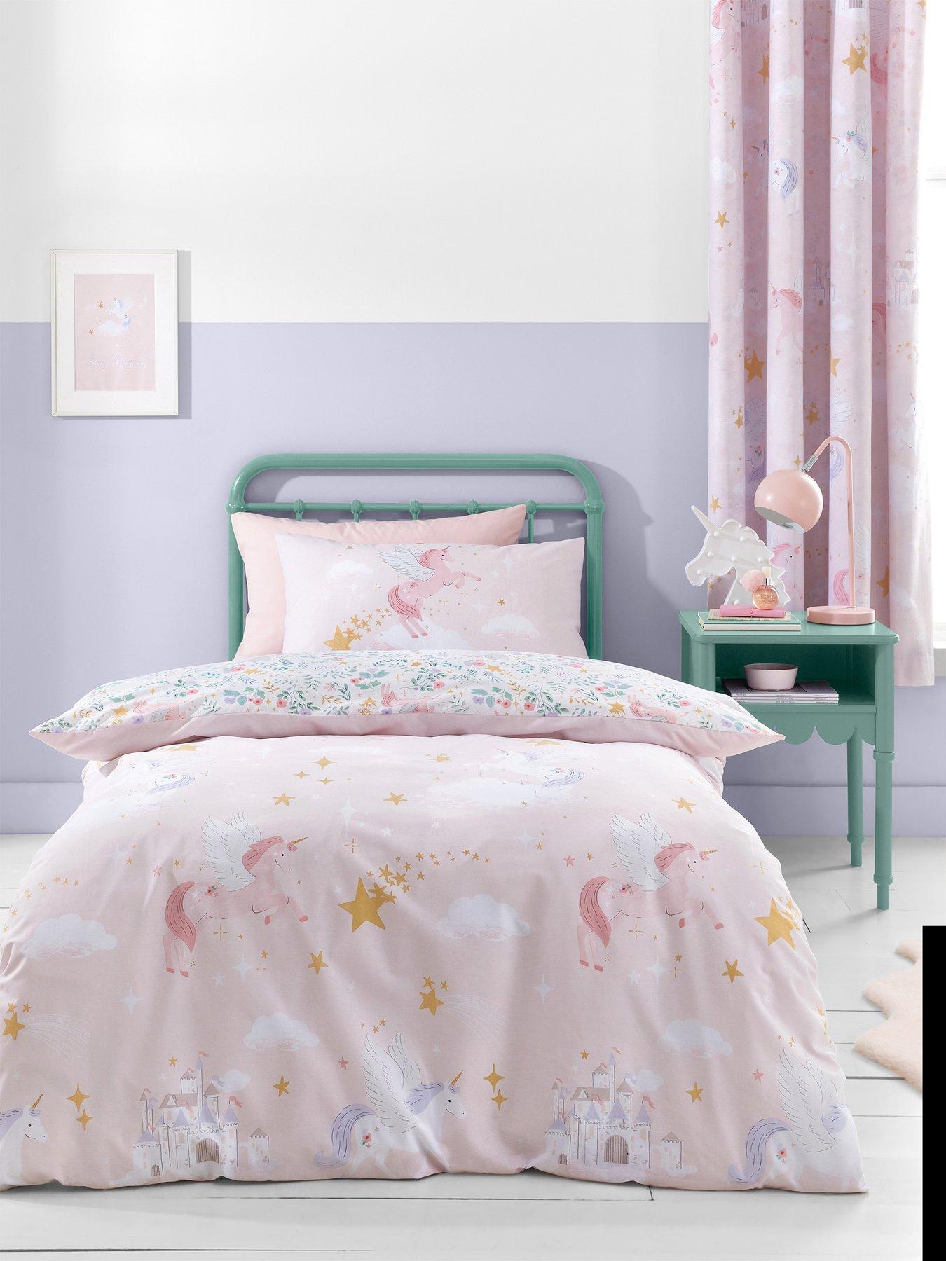 Image 1 of 5 of Catherine Lansfield Fairytale Unicorn Duvet Set - Pink