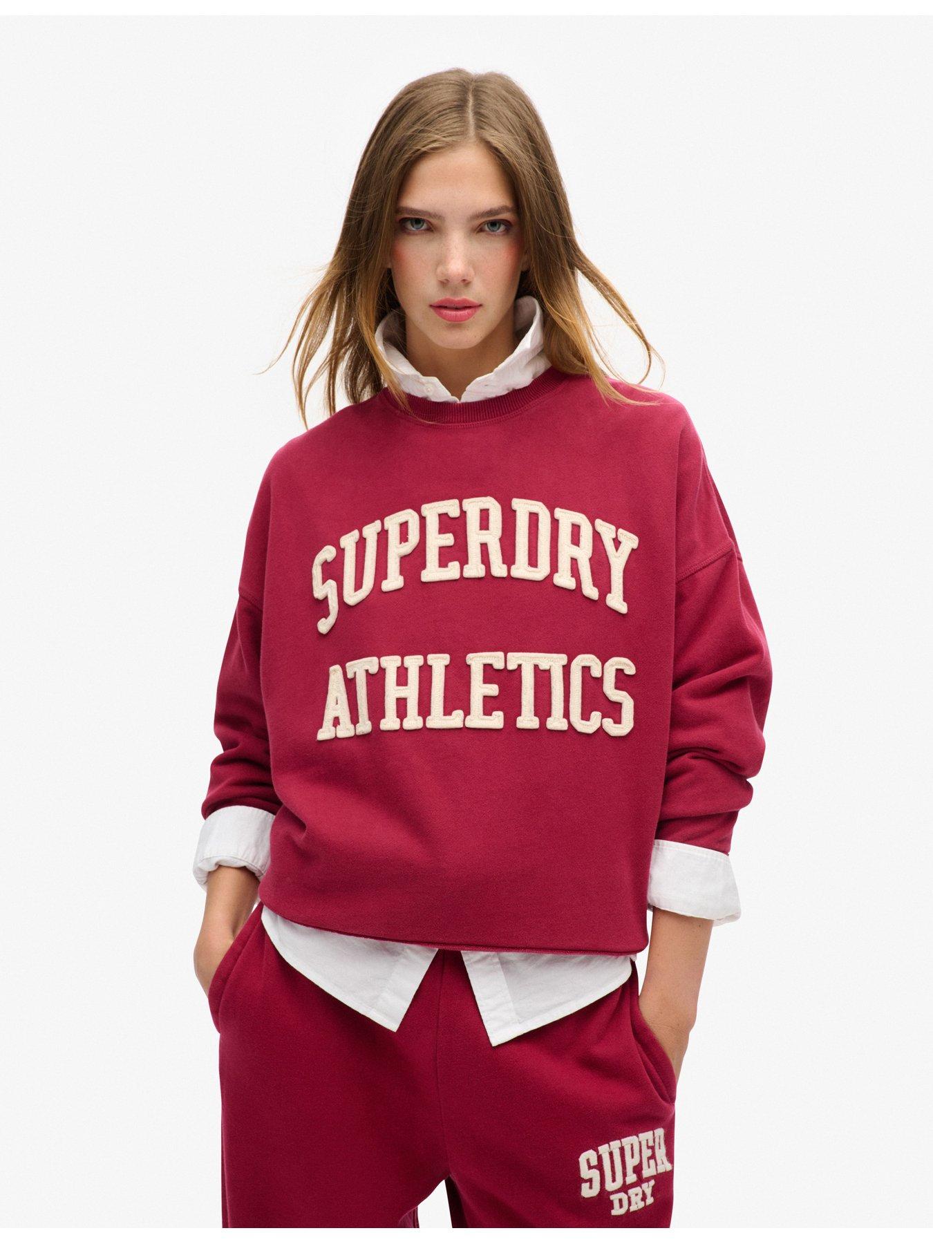 undefined Athletic Essentials Oversized Applique Crew Jumper - Red