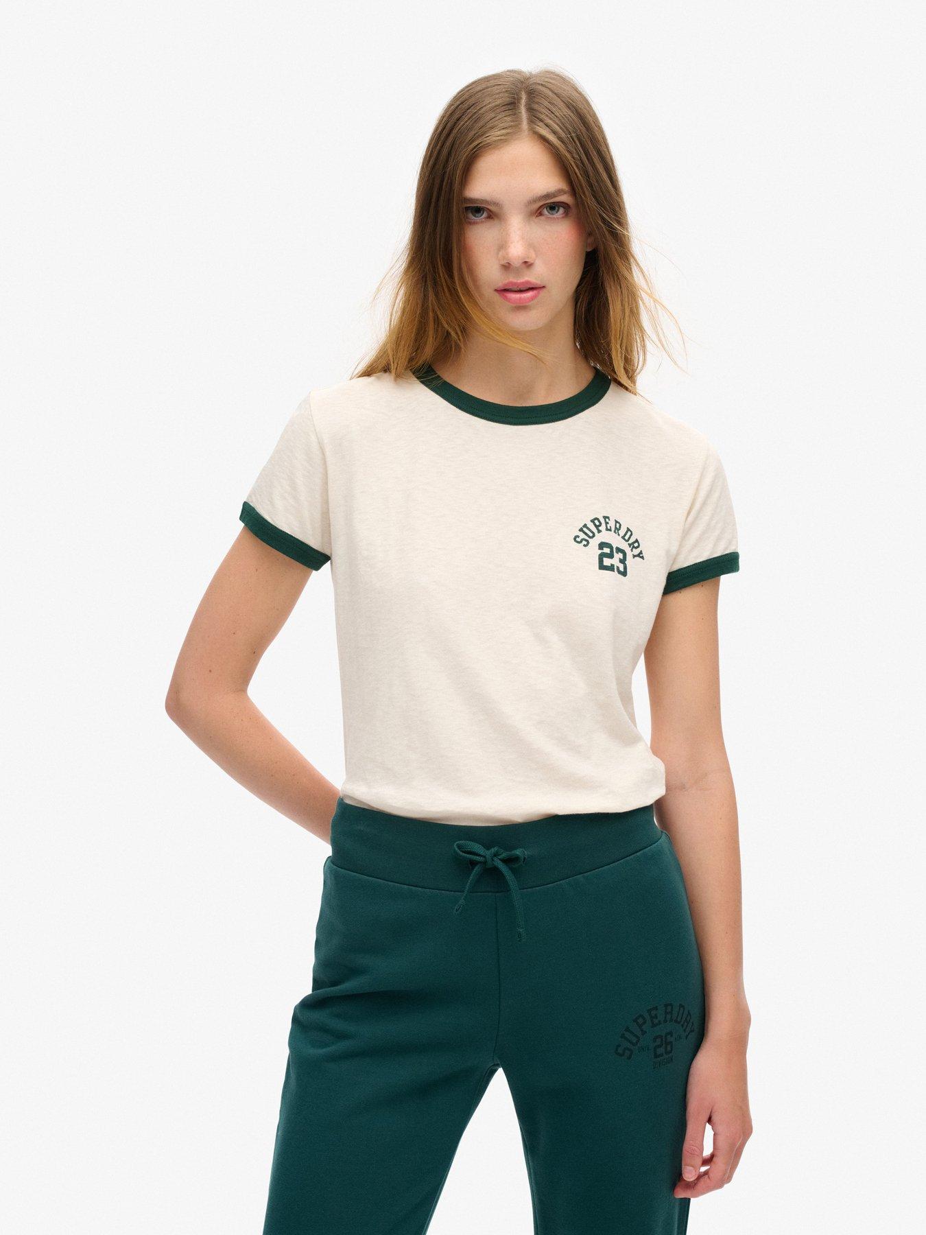 undefined Athletic Essentials Ringer Fitted T-Shirt - Cream