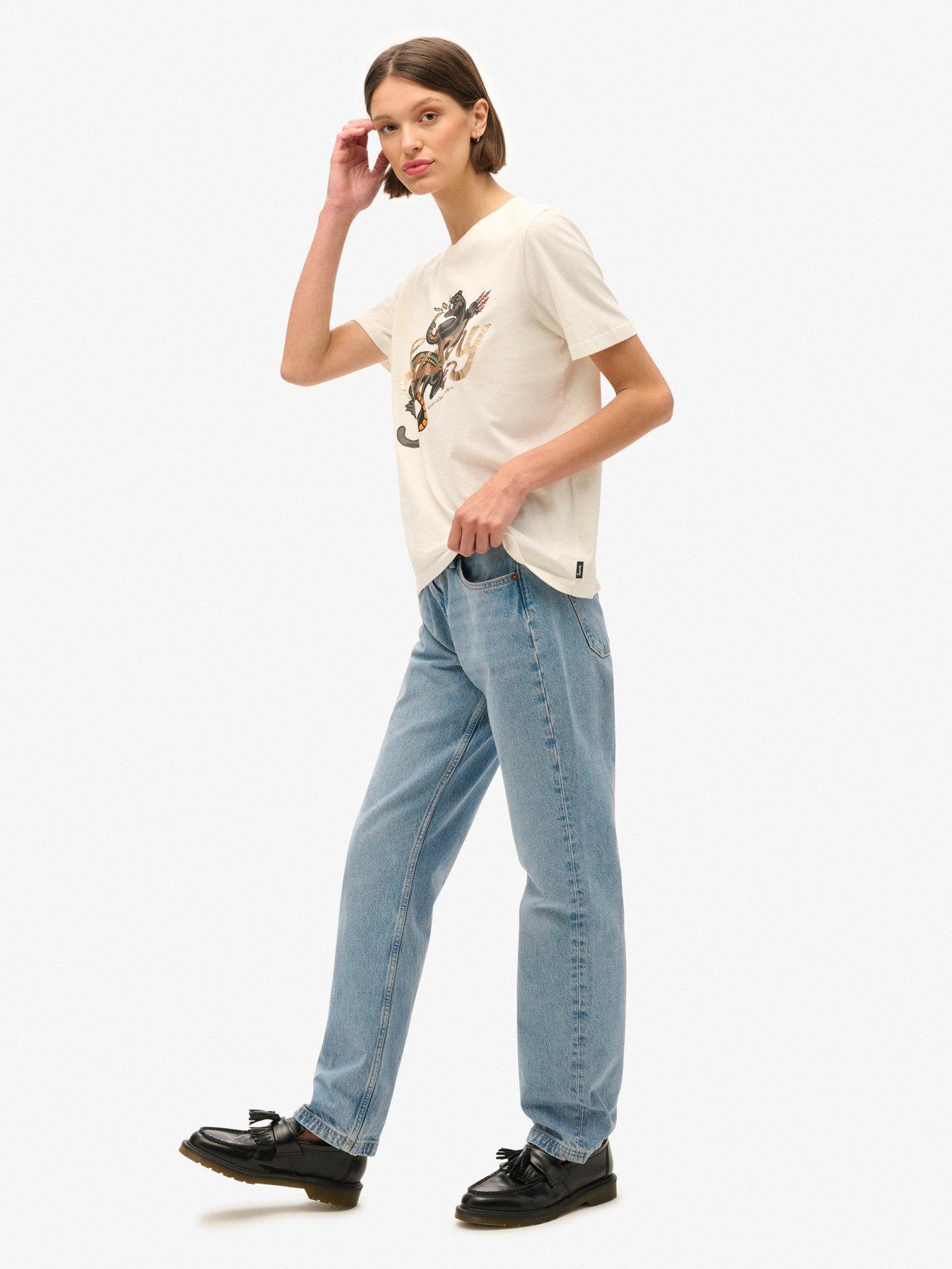  image of superdry-tattoo-script-relaxed-t-shirt-white