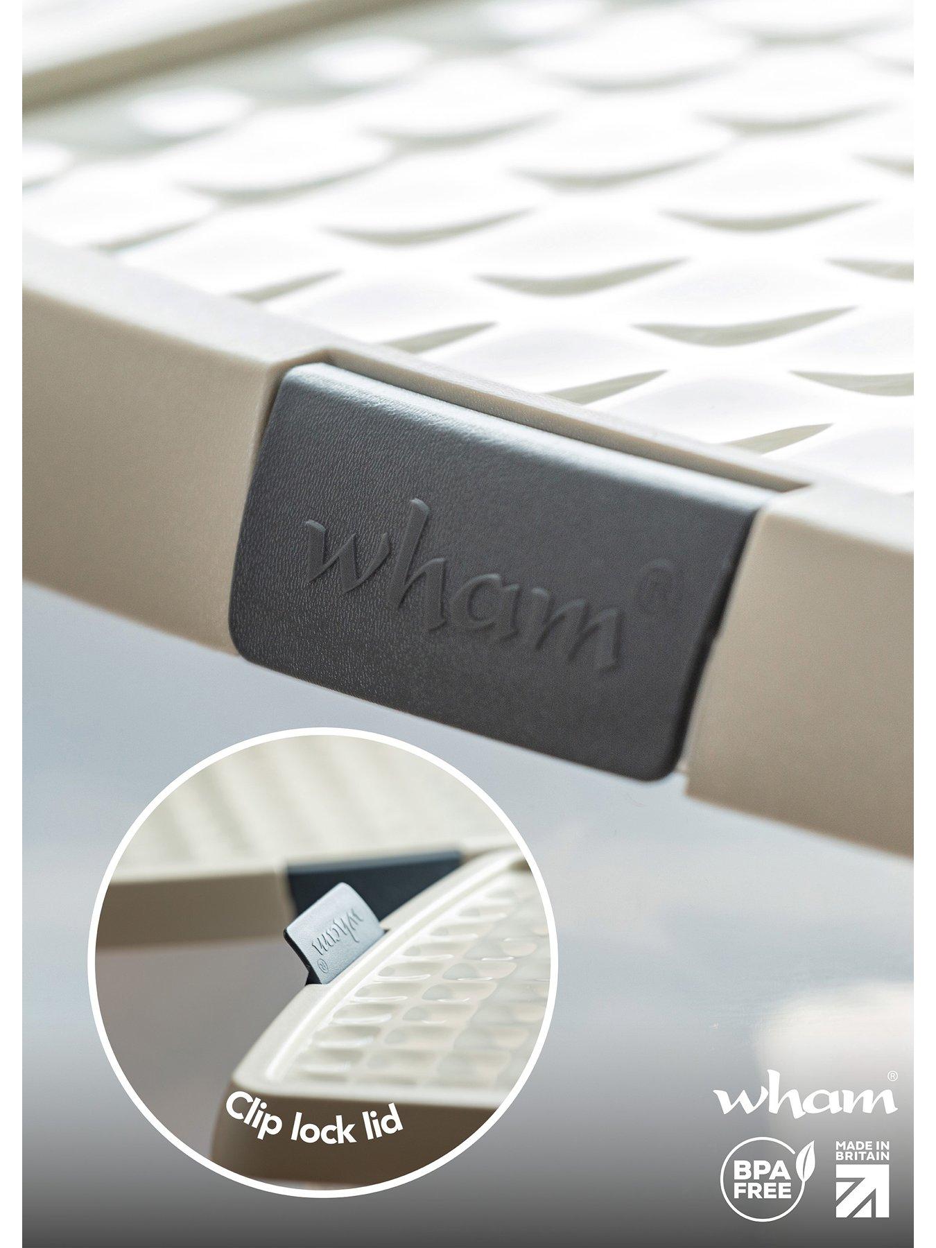  image of wham-set-of-4-14l-clip-top-square-box-amp-lid