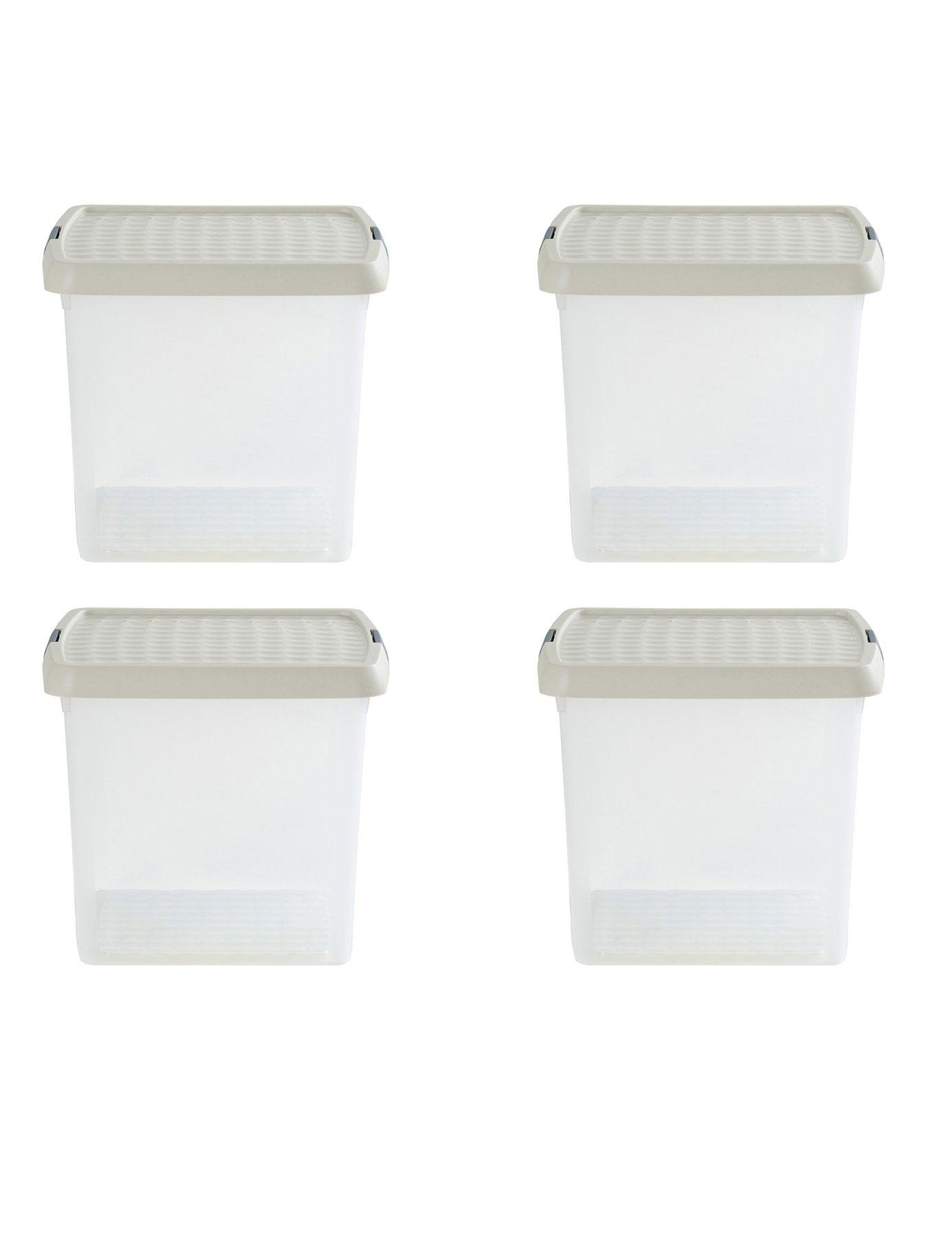  image of wham-set-of-4-14l-clip-top-square-box-amp-lid