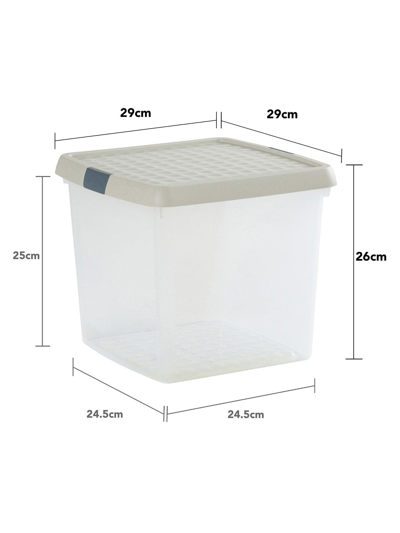  image of wham-set-of-4-14l-clip-top-square-box-amp-lid
