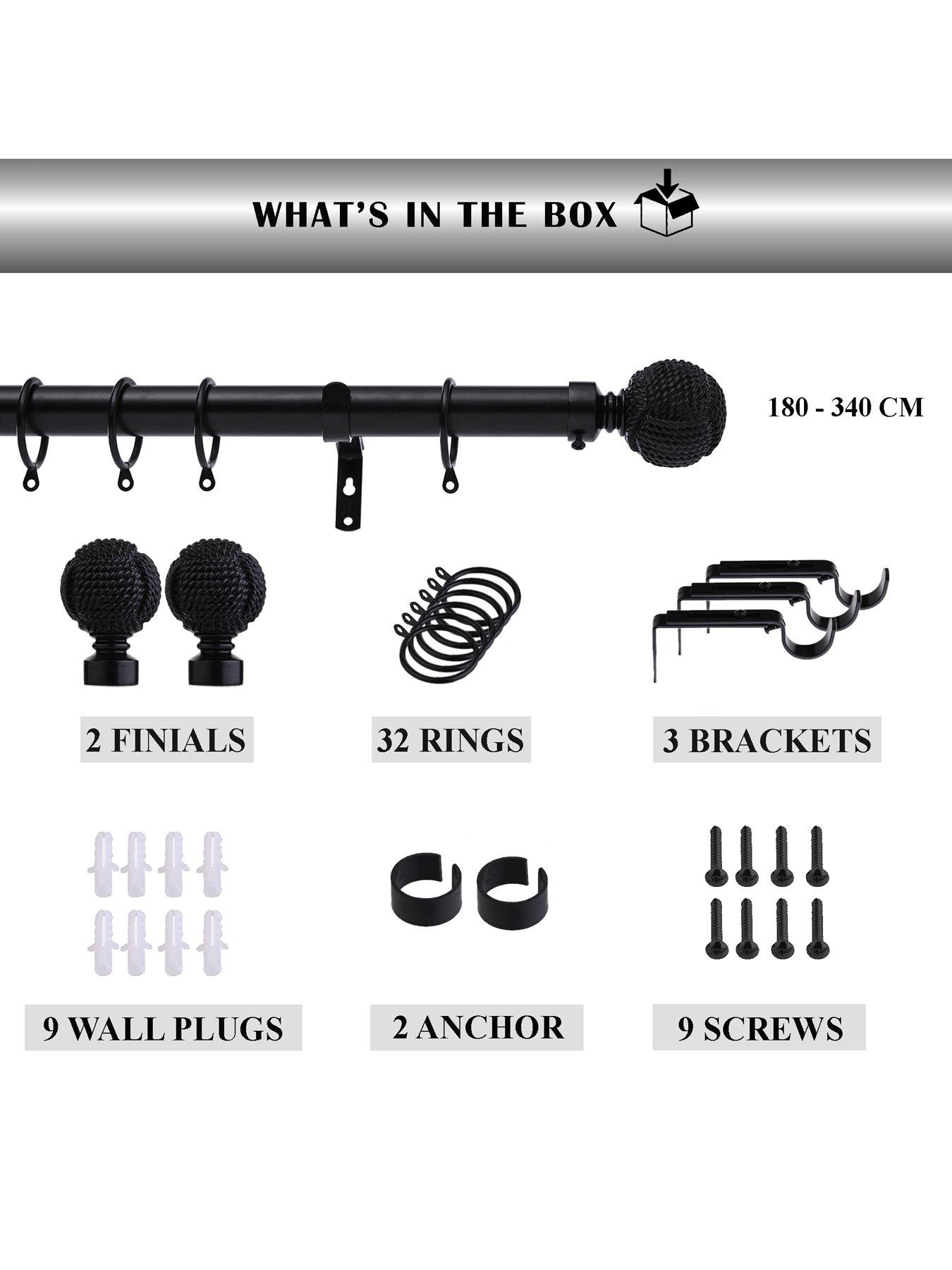 Image 7 of 7 of The Very Collection Ball Finial 28 mm Extendable Curtain Pole