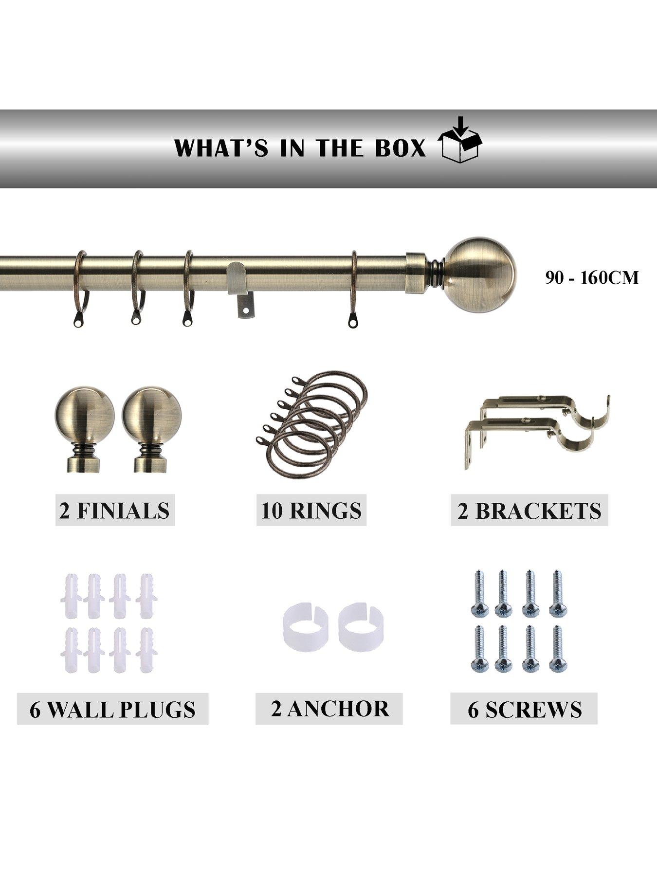 Image 5 of 7 of The Very Collection Ball Finial 28 mm Extendable Curtain Pole