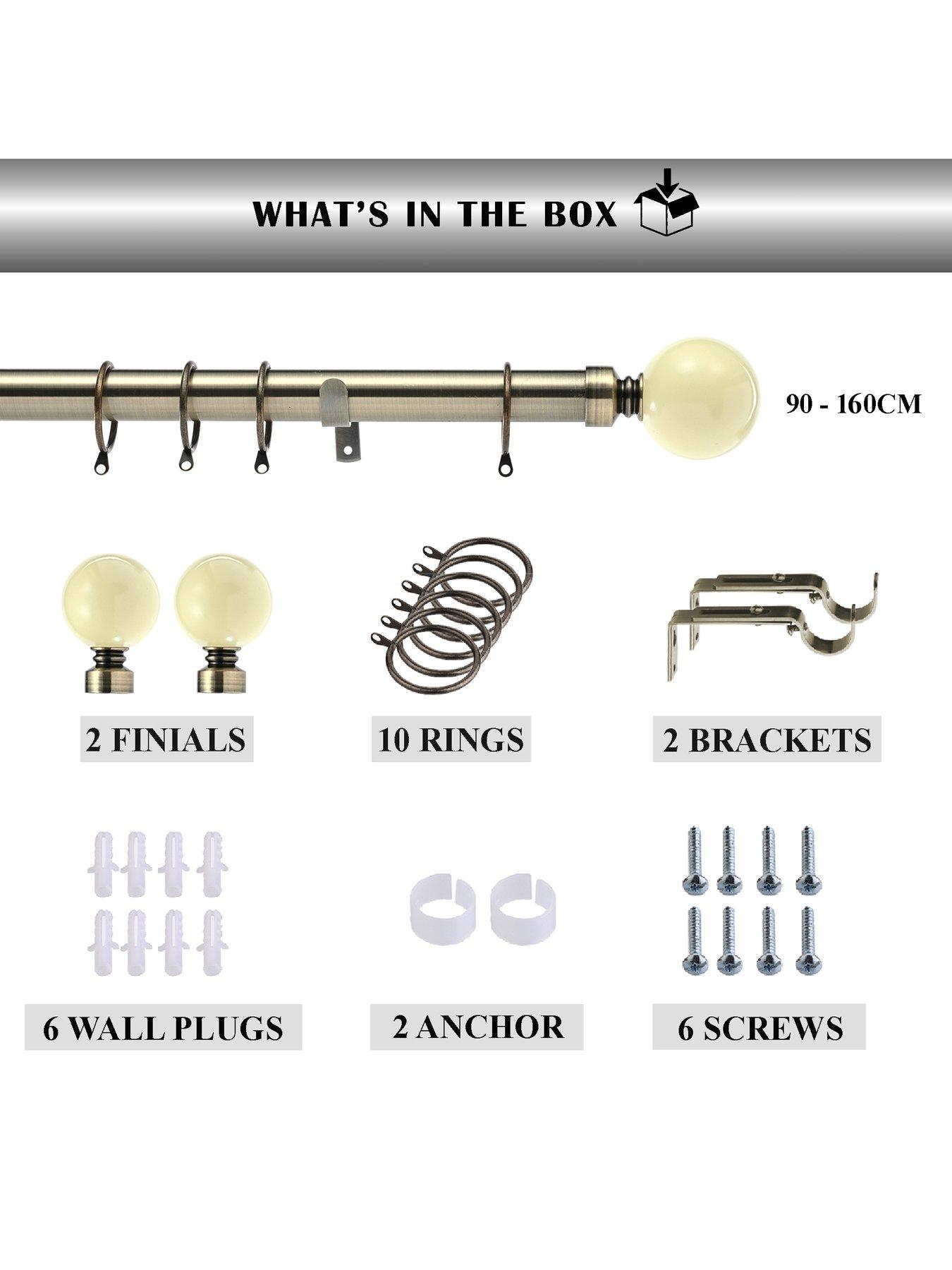  image of very-home-painted-ball-finial-extendable-curtain-pole