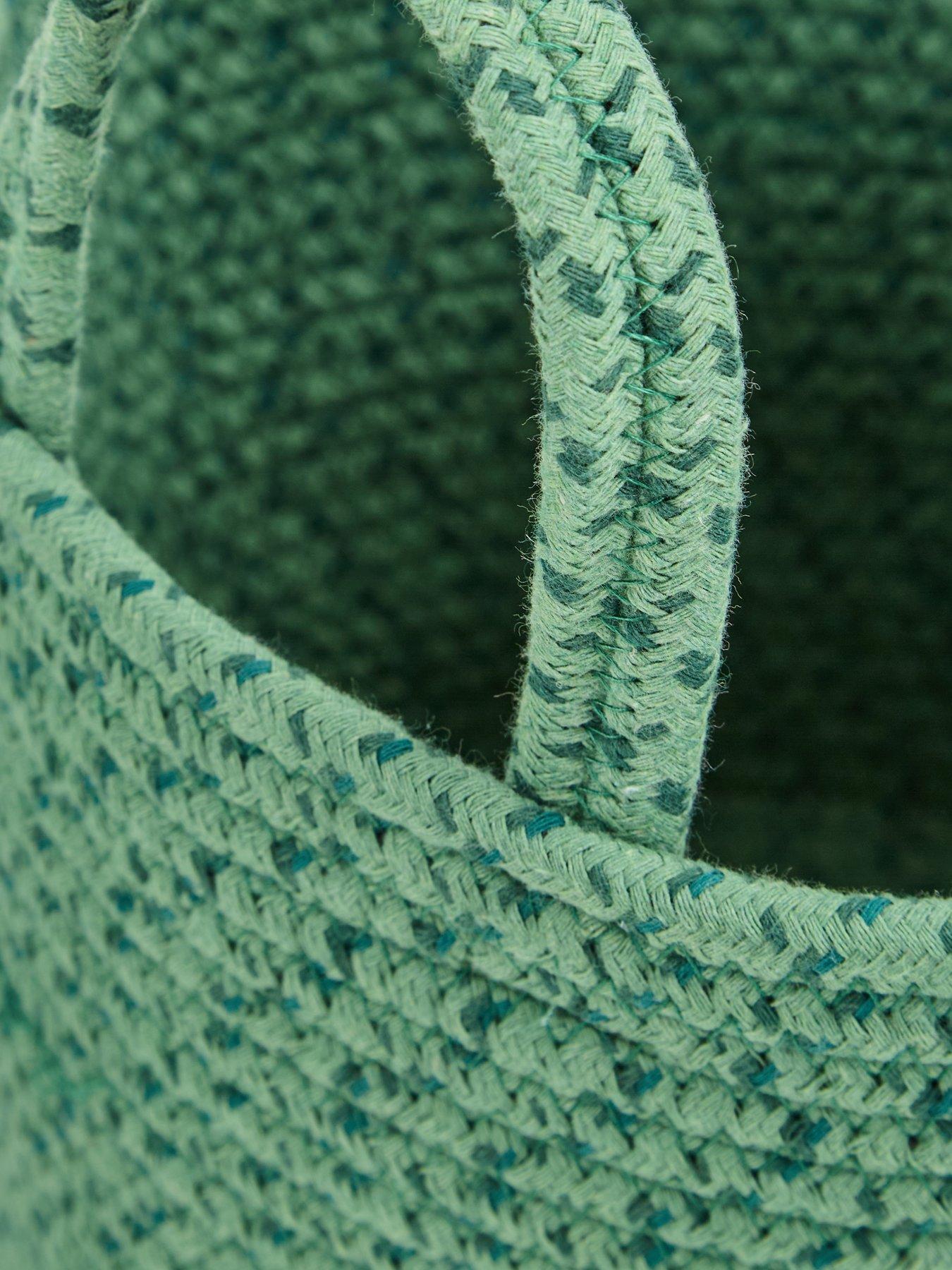  image of very-home-set-of-2-cotton-rope-storage-baskets-in-green