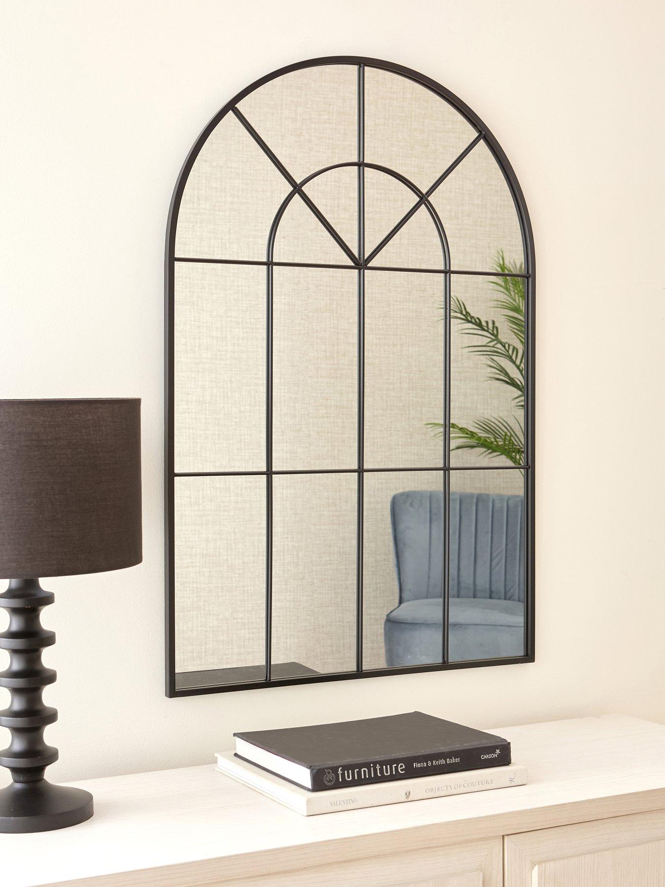 Image 1 of 4 of The Very Collection Arched Window Pane Mirror &ndash; 60 x 90 cm
