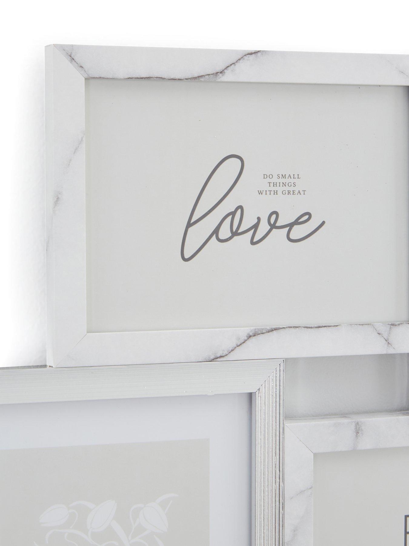 Image 4 of 6 of Very Home Marble and Silver 6-Aperture Gallery Cluster Photo Frame