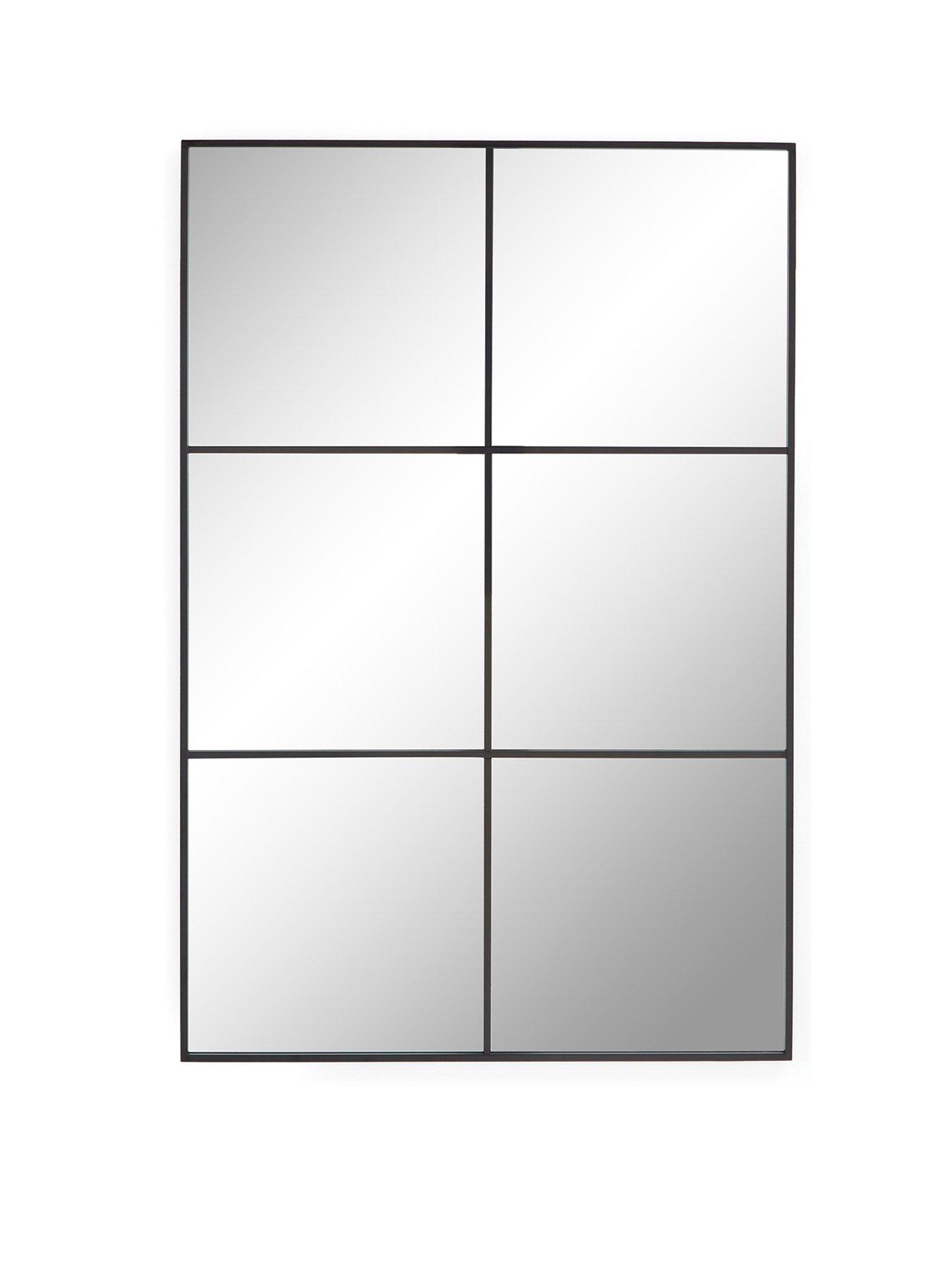  image of very-home-large-window-pane-mirror-black-80x120cm
