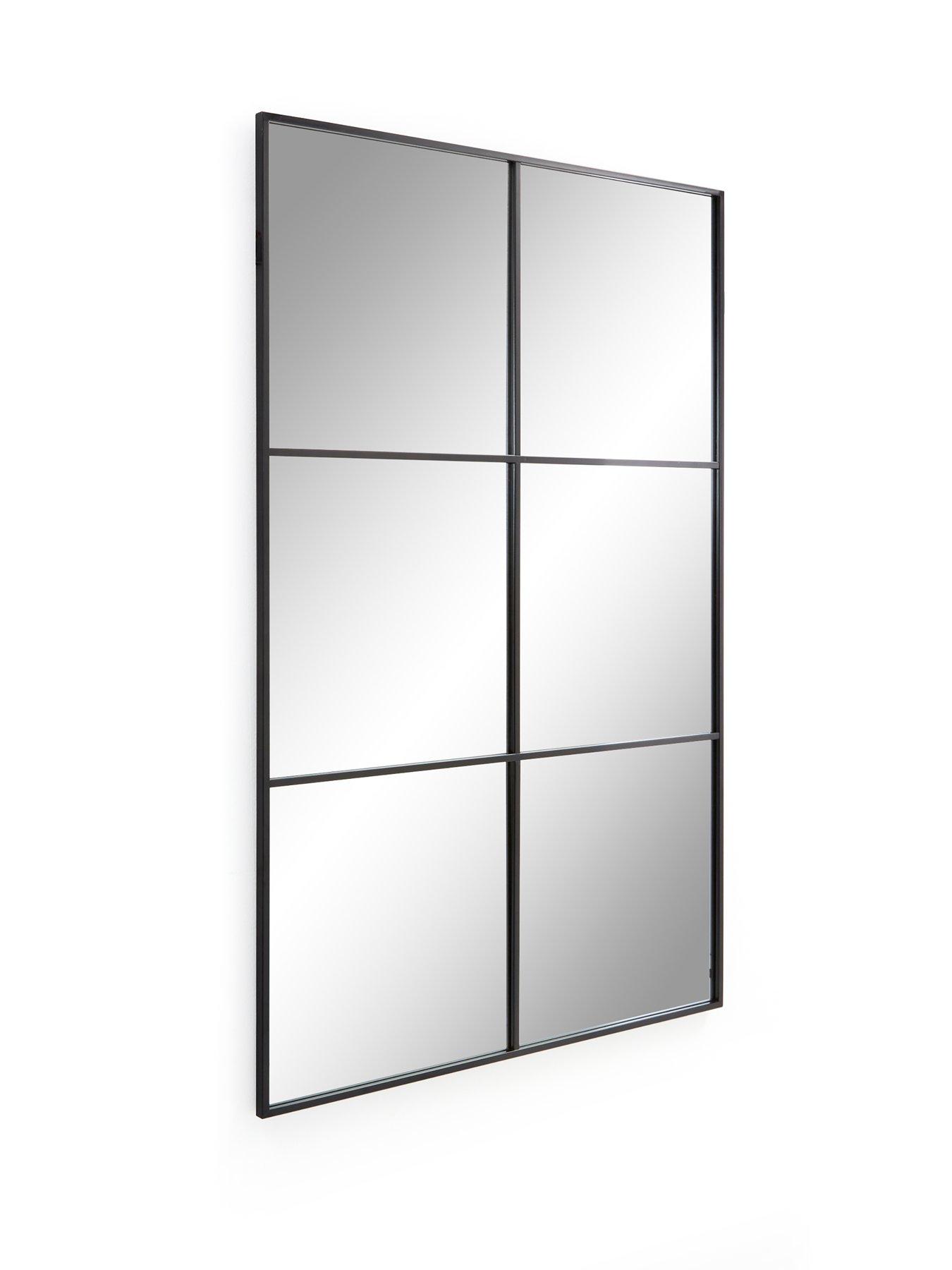 image of very-home-large-window-pane-mirror-black-80x120cm