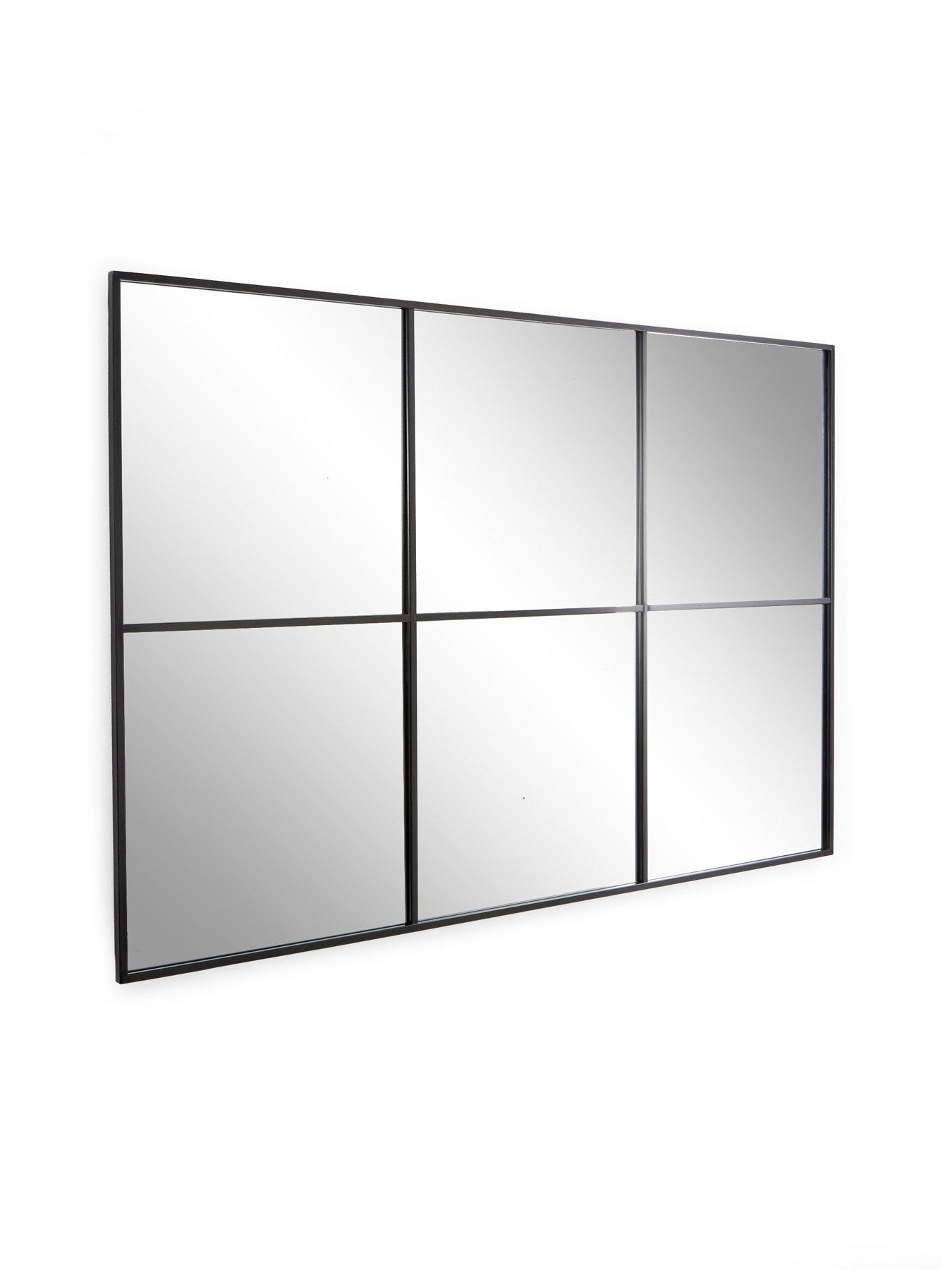  image of very-home-large-window-pane-mirror-black-80x120cm