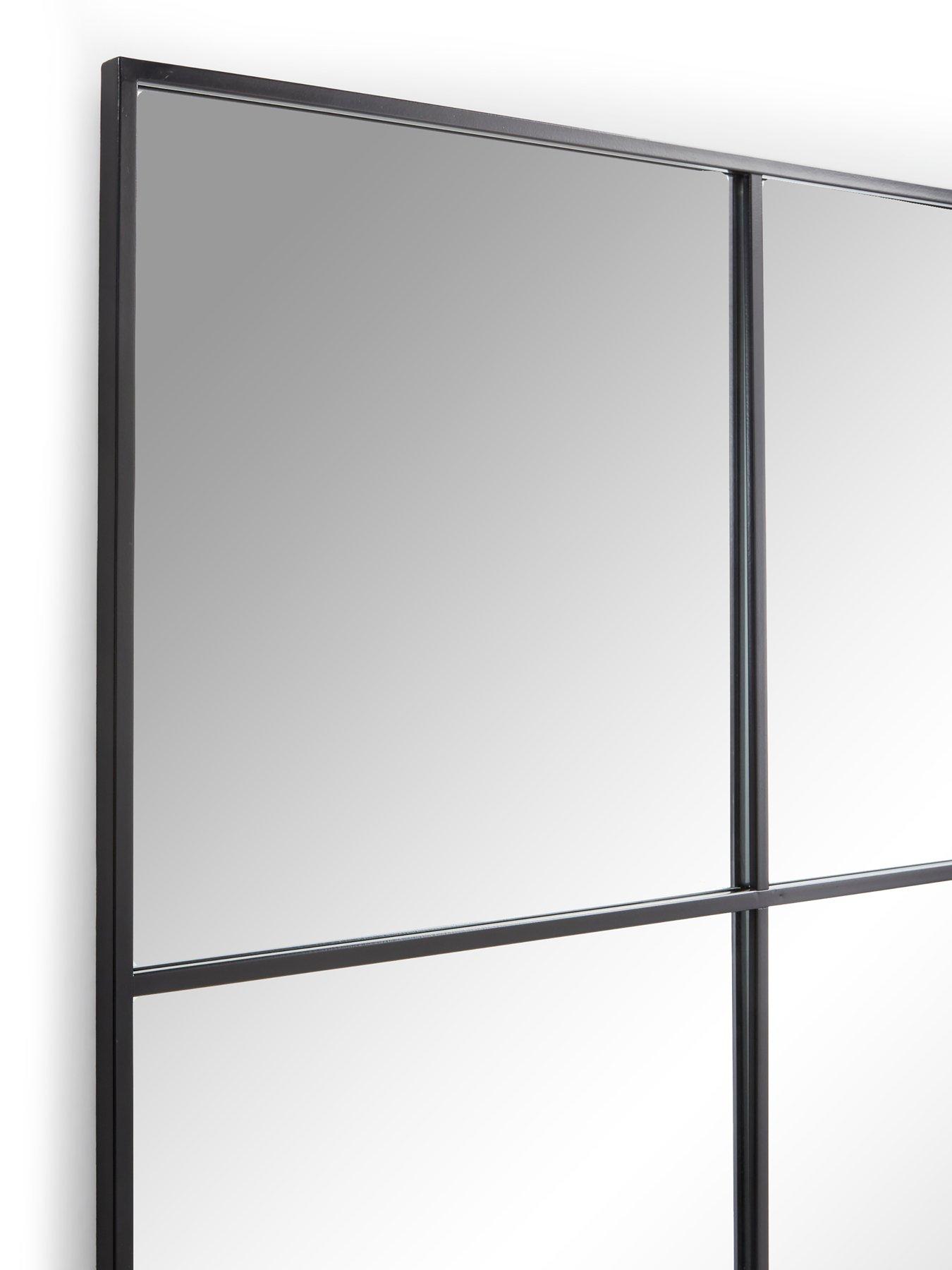  image of very-home-large-window-pane-mirror-black-80x120cm
