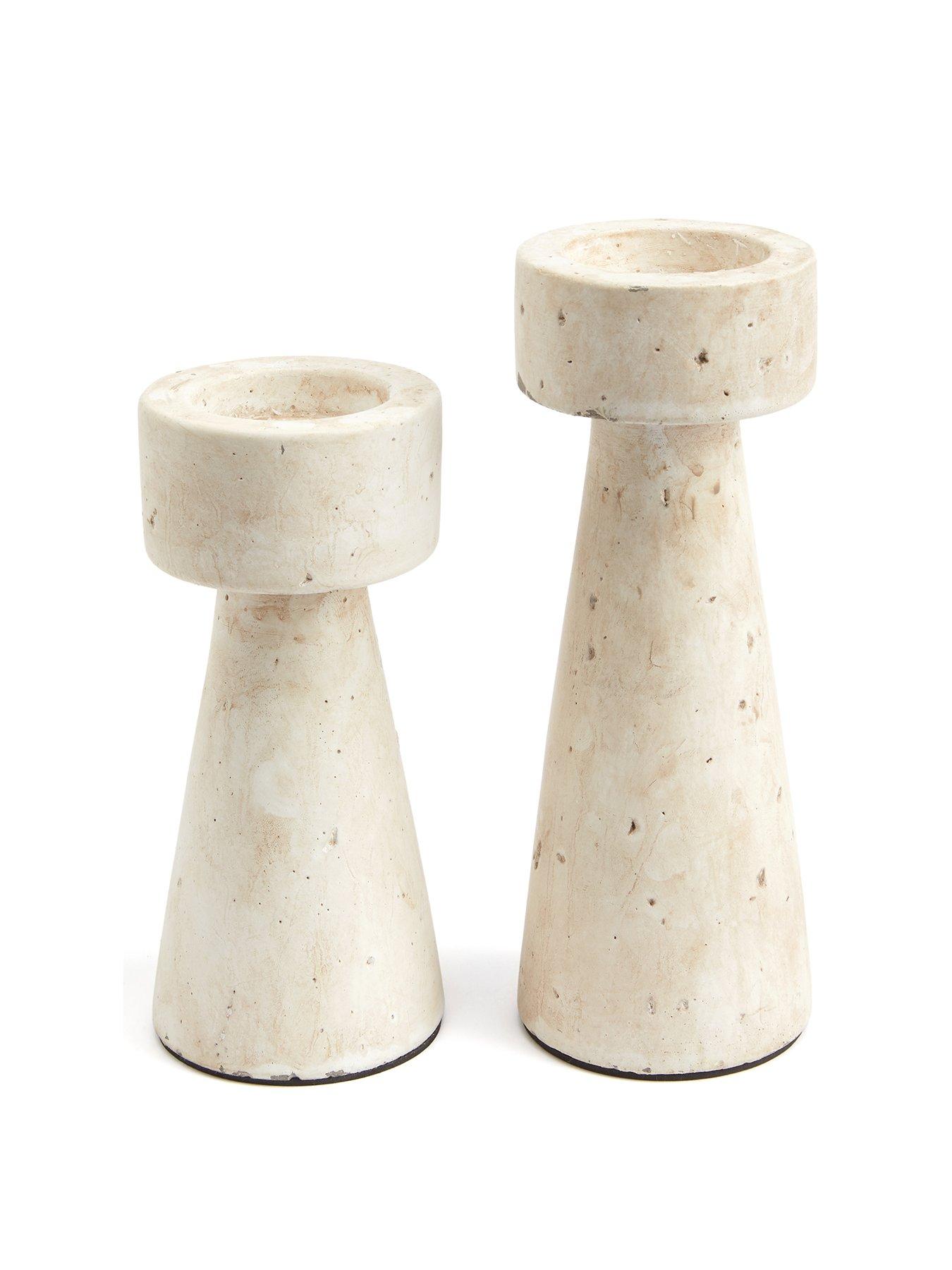  image of michelle-keegan-home-set-of-2-concrete-candle-holders