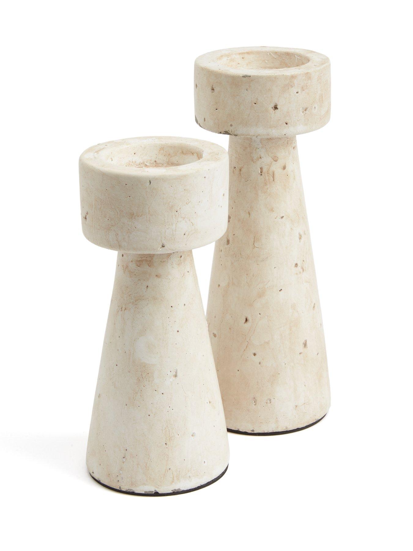  image of michelle-keegan-home-set-of-2-concrete-candle-holders