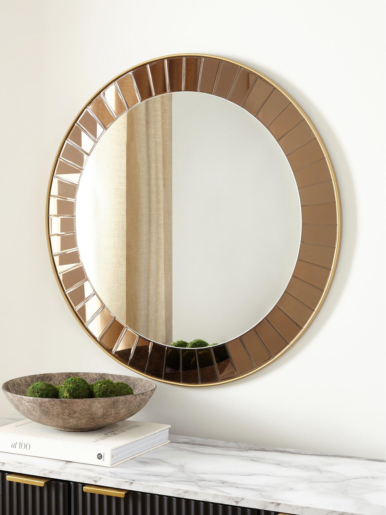 front image of the-very-collection-fluted-round-mirror-80cm