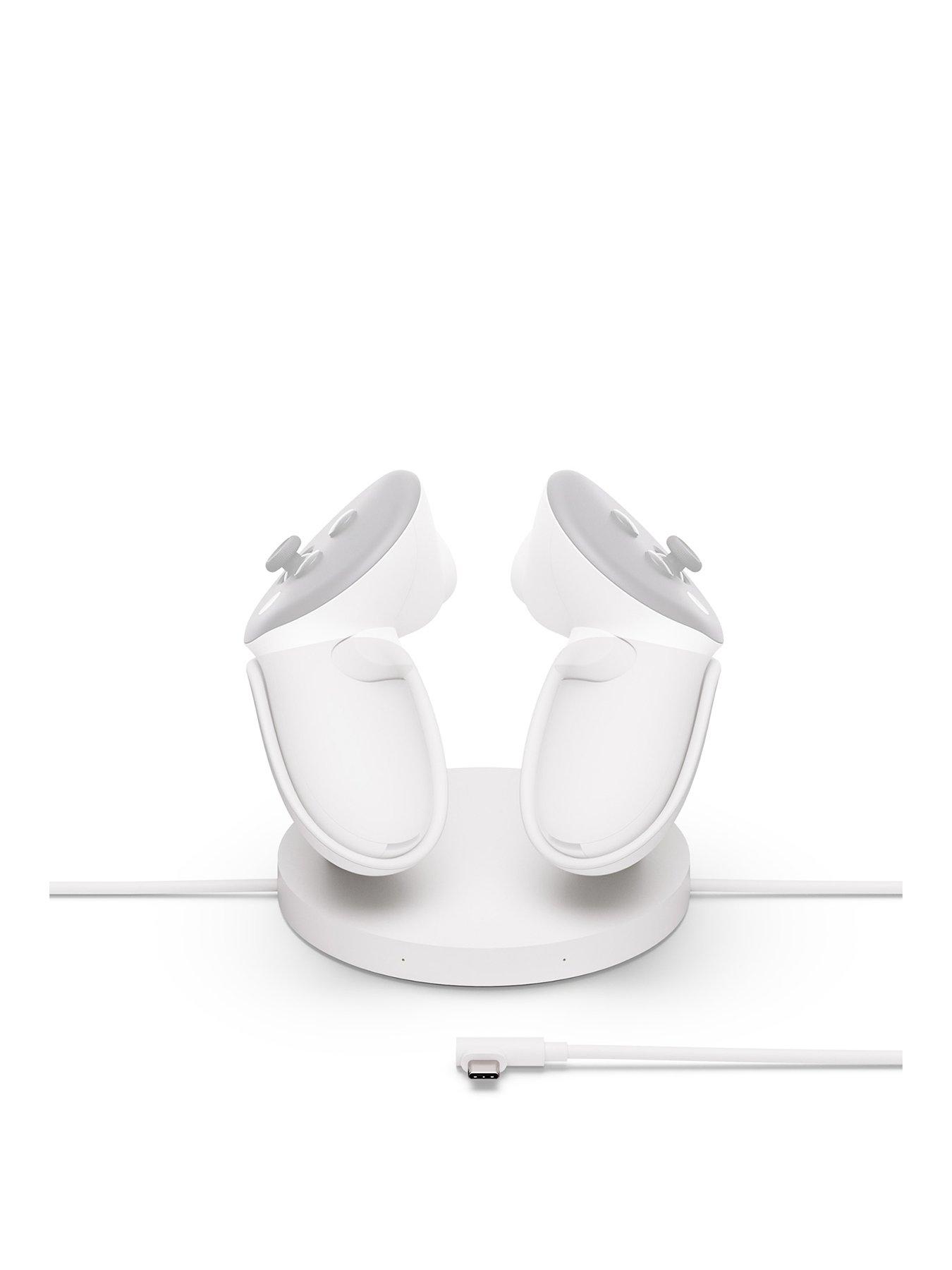 undefined Compact Charging Dock - Works with Meta Quest 3/3S - Extended headset charging cable - Wireless charging for Touch Plus controllers