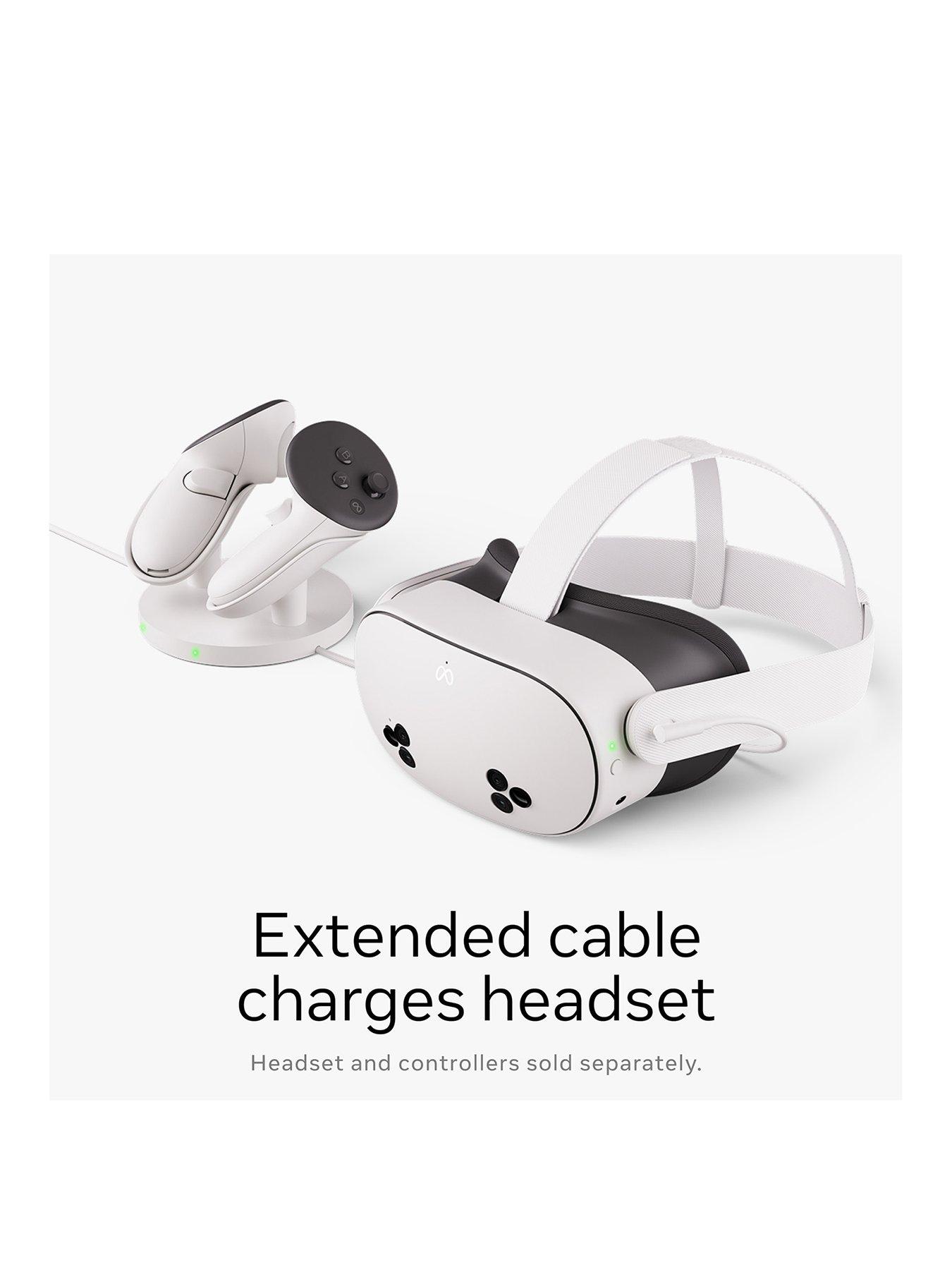  image of meta-quest-compact-charging-dock-works-with-meta-quest-33s-extended-headset-charging-cable-wireless-charging-for-touch-plus-controllers