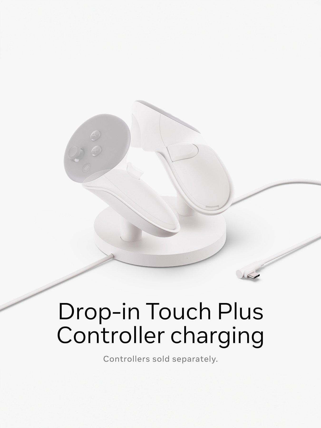  image of meta-quest-compact-charging-dock-works-with-meta-quest-33s-extended-headset-charging-cable-wireless-charging-for-touch-plus-controllers