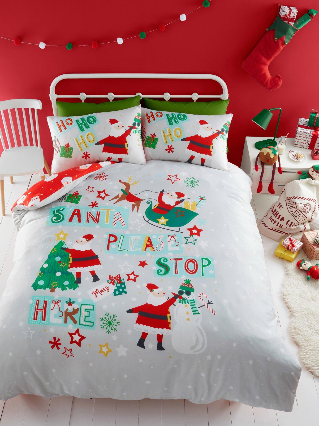  image of bedlam-santa-please-stop-here-christmas-duvet-set