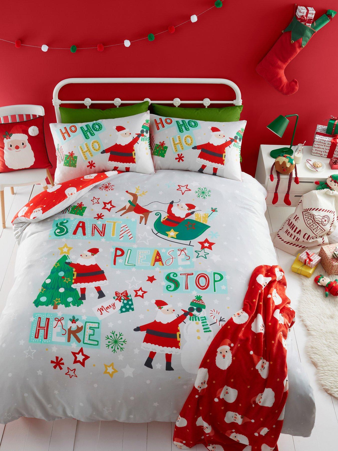  image of bedlam-santa-please-stop-here-christmas-duvet-set