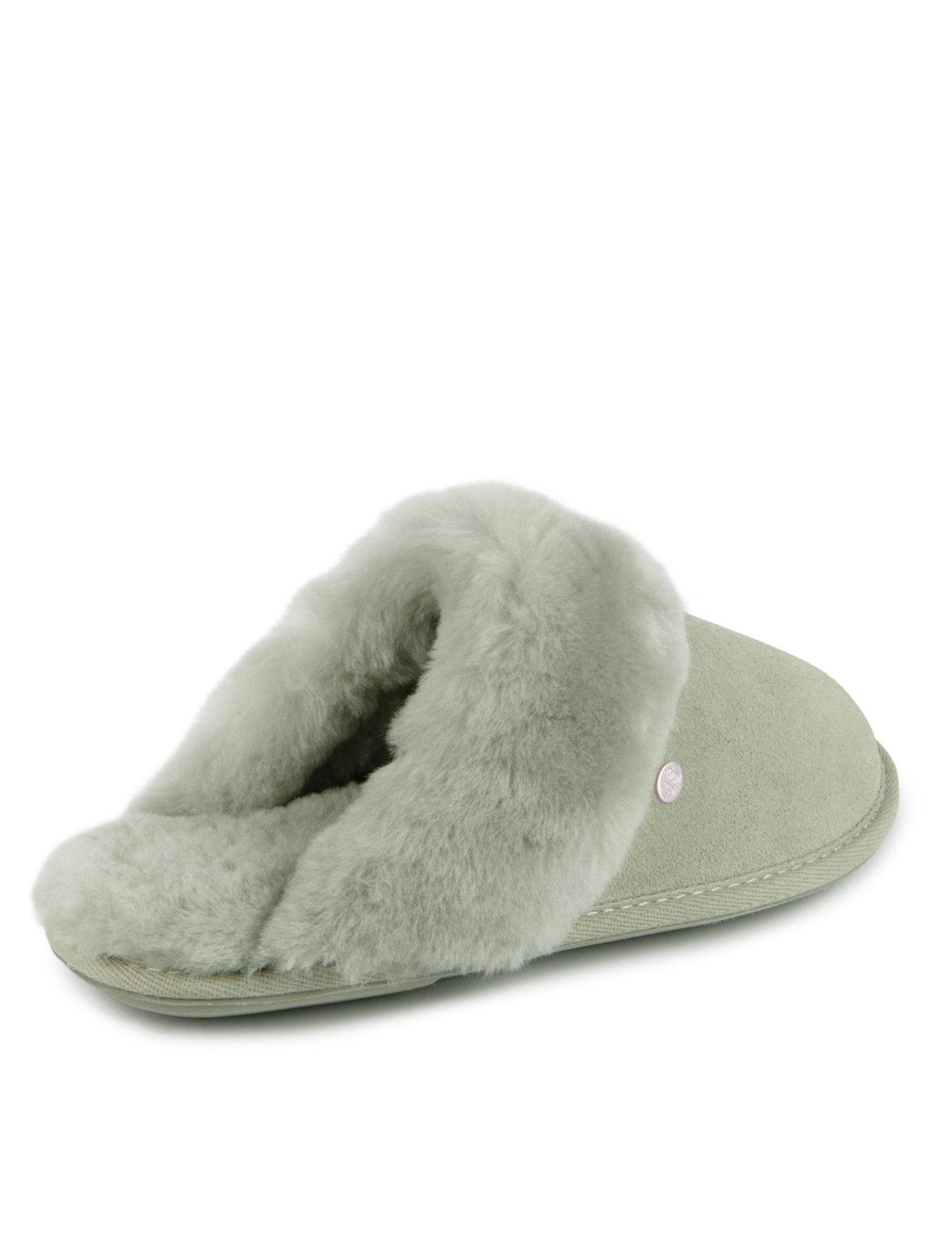  image of just-sheepskin-duchess-mule-slippers-green