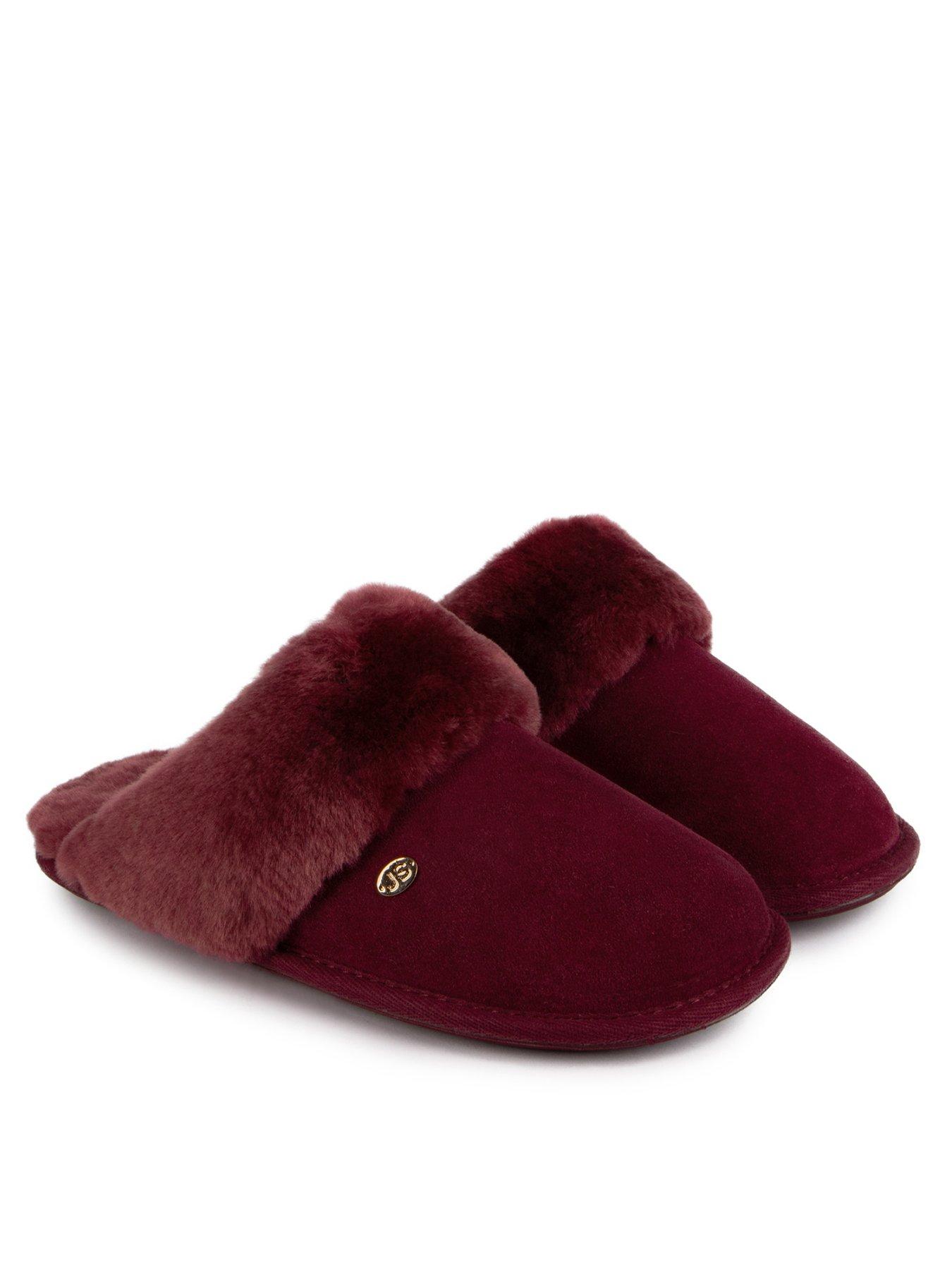  image of just-sheepskin-duchess-mule-slippers-red