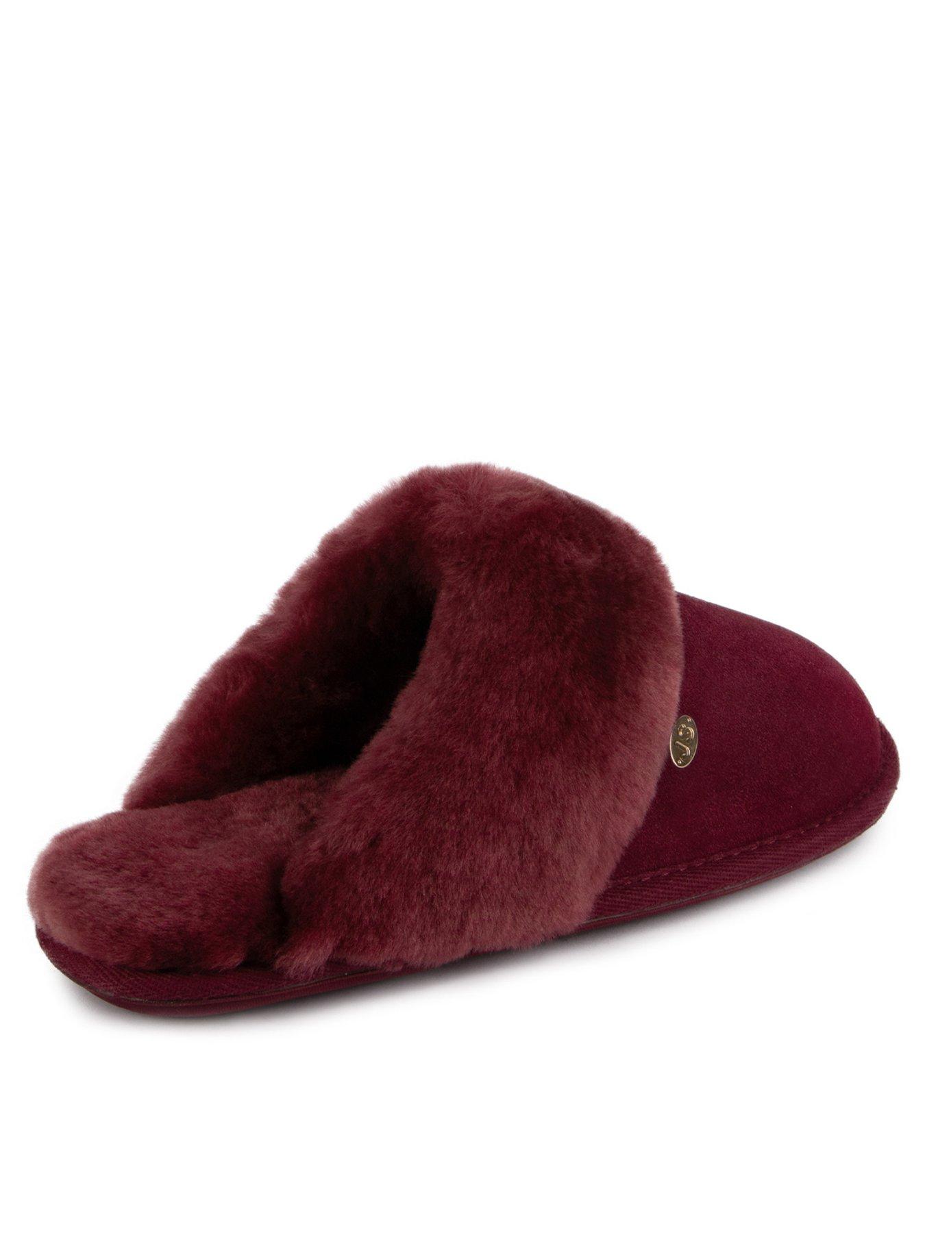  image of just-sheepskin-duchess-mule-slippers-red