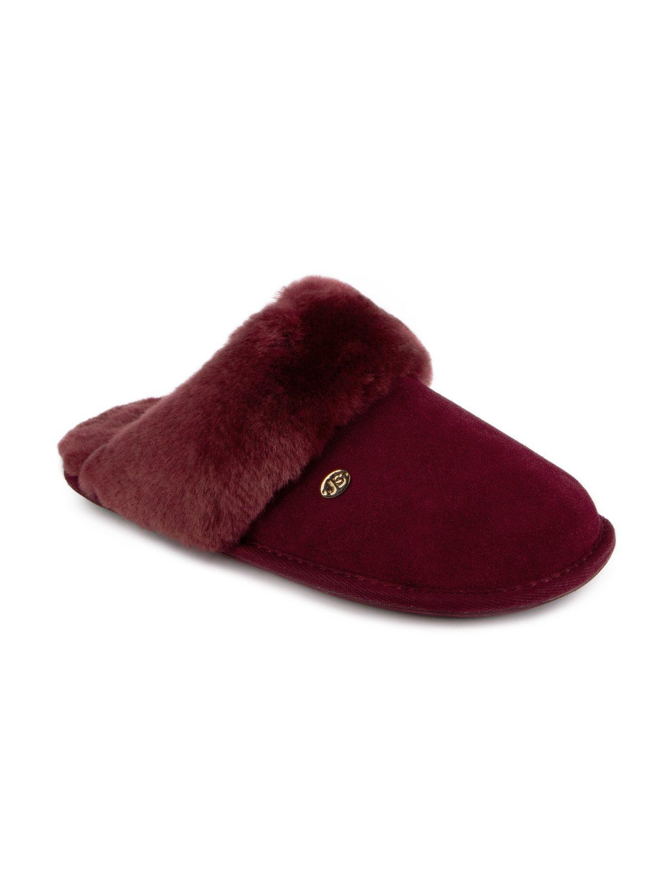  image of just-sheepskin-duchess-mule-slippers-red