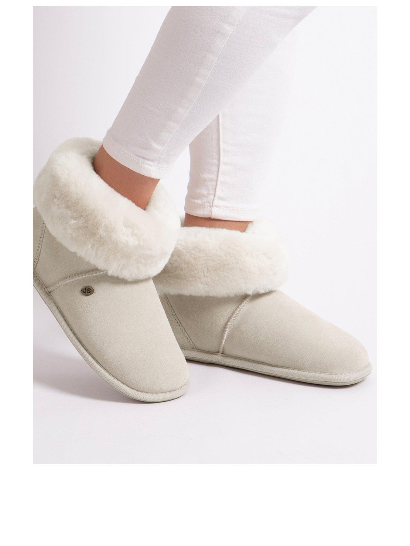  image of just-sheepskin-albery-slipper-bootie-slipper-cream