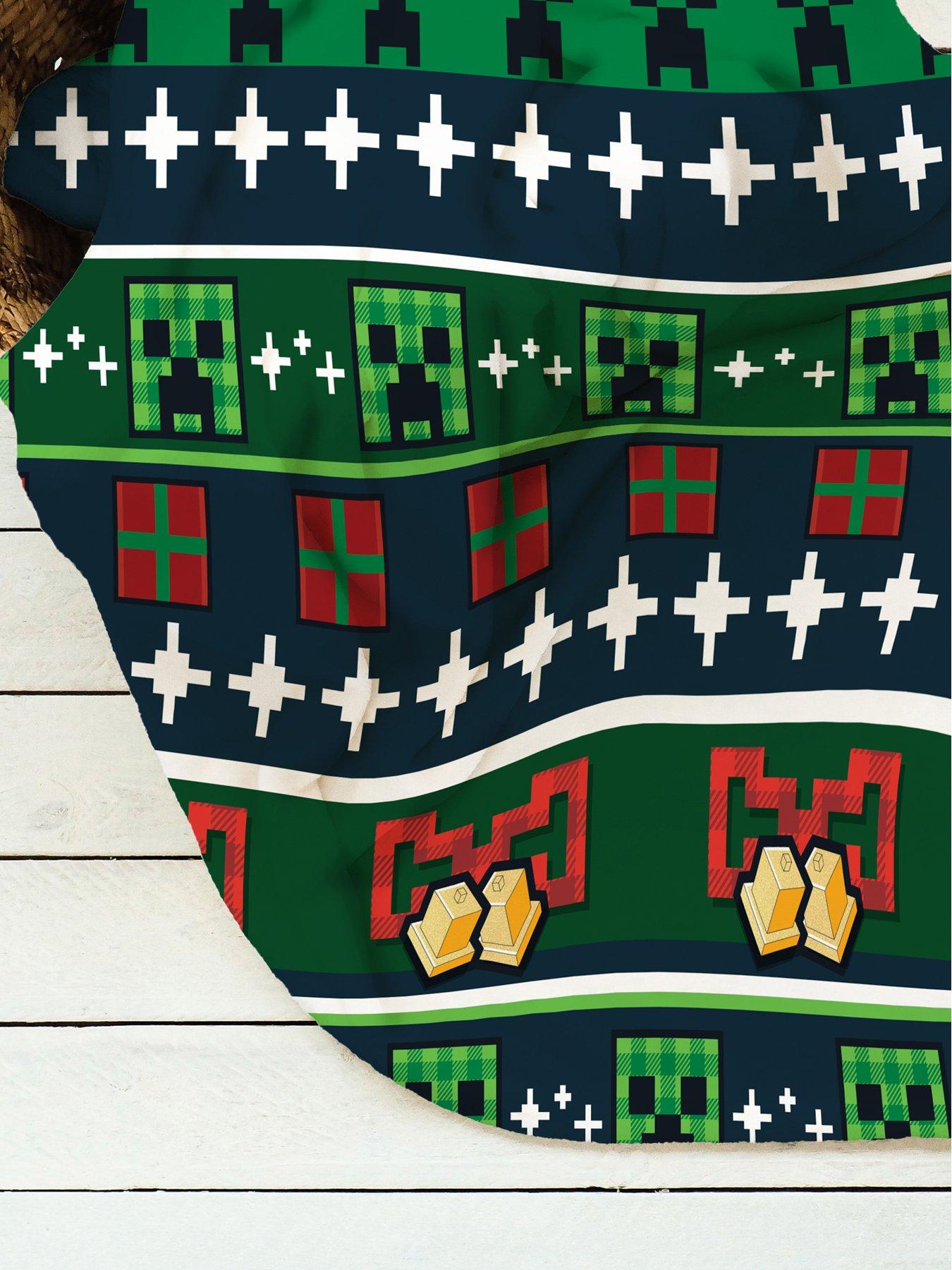 Minecraft Christmas Sherpa Backed Fleece - Multi